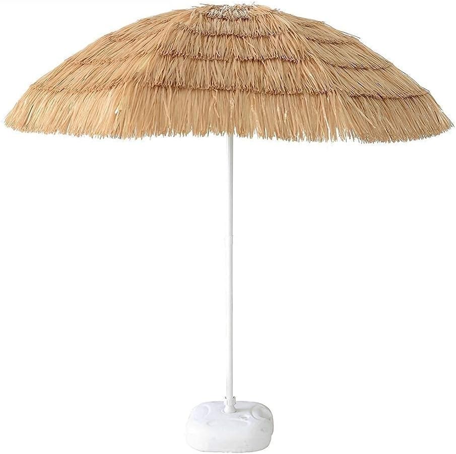 Hawaiischer Strohschirm für den Außenbereich, Strandschirm, Terrasse, Gartenschirm, Sonnenschutz, neigbar, mit Lenkung, Grasrock, Sonnenschirm, Sonnenschutz, Terrassen-Sonnenschutz, UV good