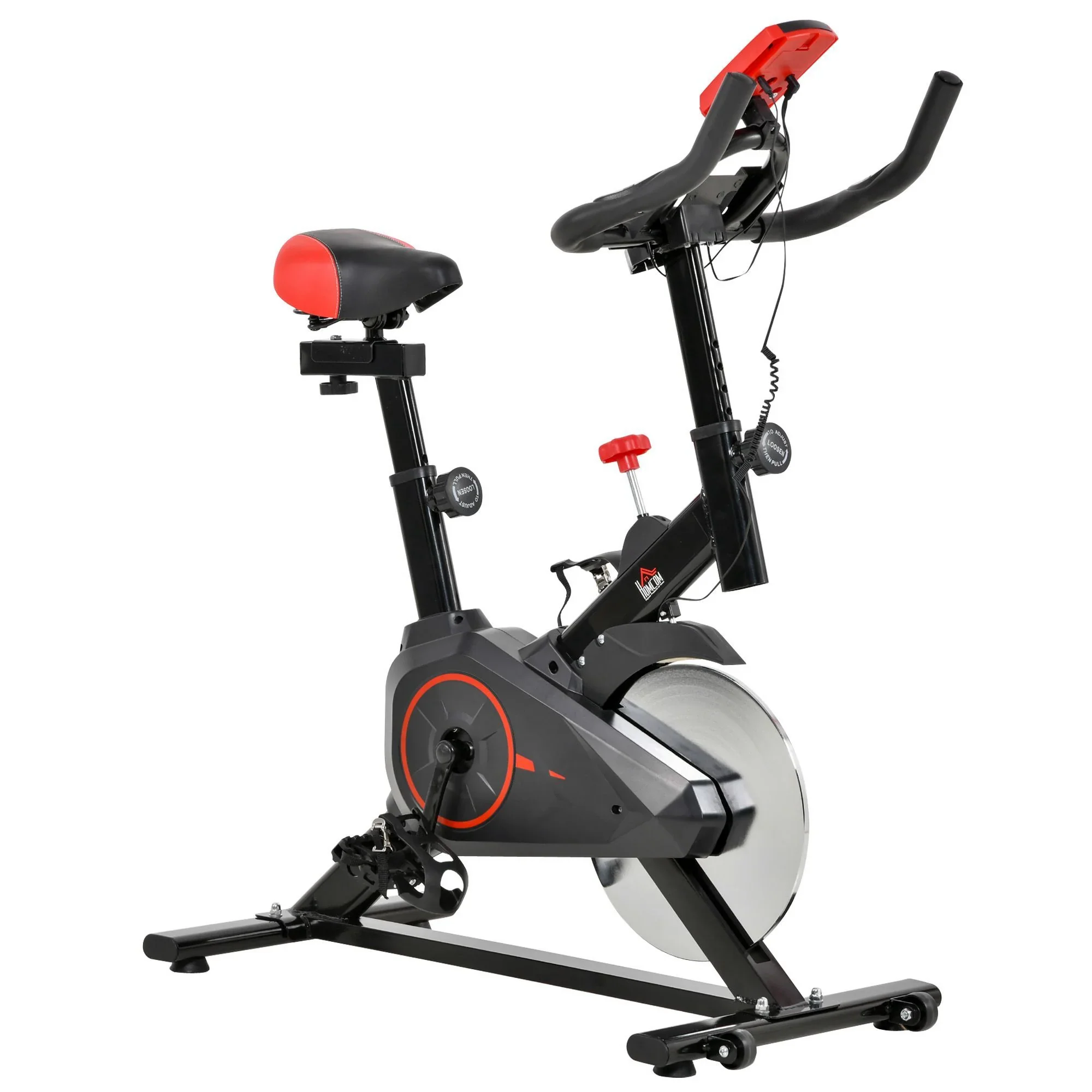 HOMCOM Fietstrainer Hometrainer LCD-display in hoogte verstelbaar