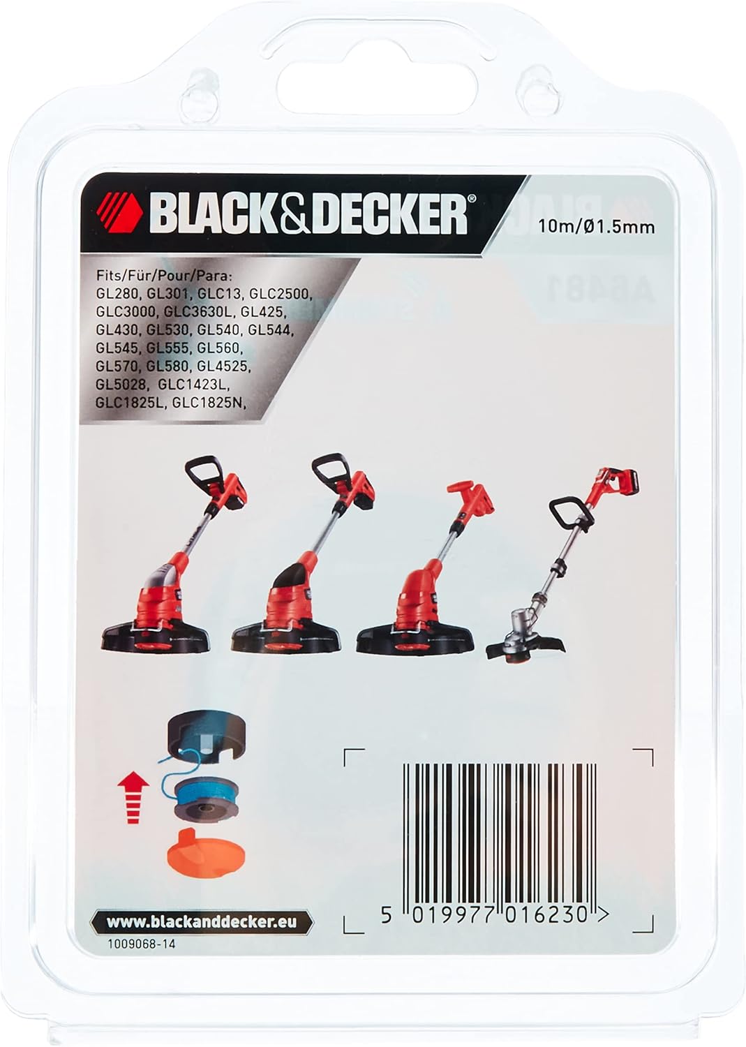 BLACK+DECKER Rasentrimmer mit Akku und Ladegerät - Freischneider - Rasenkantenschneider 36V 2,5Ah, Schnittbreite 33 cm, kohlebürstenloser Motor, mit Fadenverlängerung, Variable Drehzahl BCSTA536L1