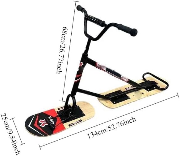 Schneeschlitten, Snowboard, robuste Aluminium-Legierung, Rodel zum Snowboarden, leichtes Holzfarben-Design für Winterschneespaß und Outdoor-Aktivitäten