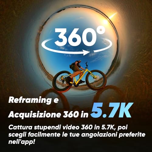 Insta360 X3 Kit Batteria   Action Cam 360 impermeabile con sensore da 1/2", foto 360 da 72MP, video 360 5.7K, stabilizzazione, touch screen 2,29", vibrazione, editing IA, live streaming, webcam : Elettronica