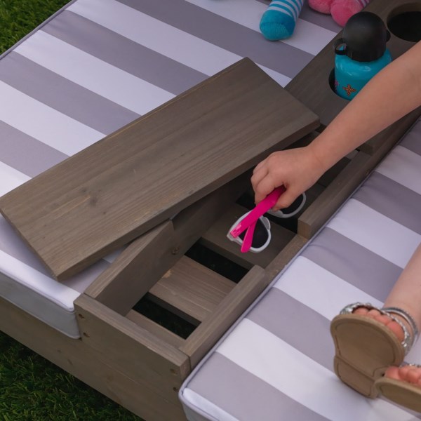 Kidkraft Double Chaise Lounge with Cup Holders – Gray