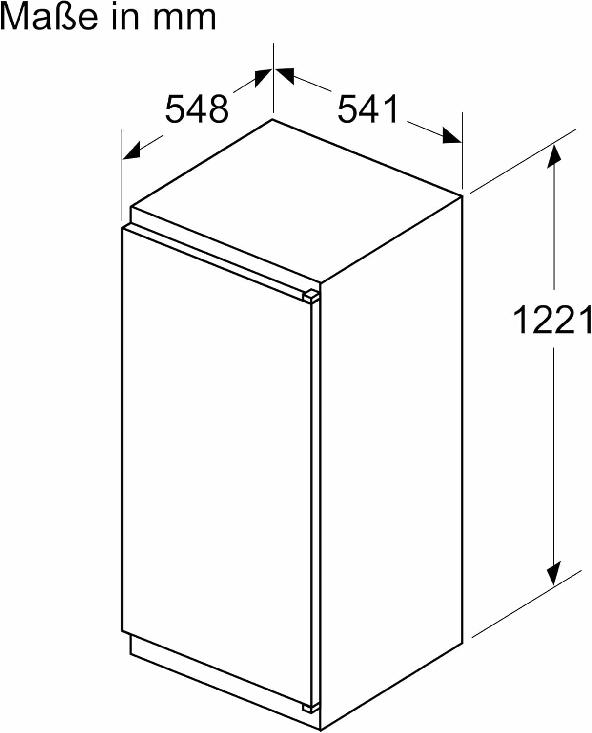 KIR41NSE0 Einbau-Kühlschrank Serie 2, integrierbarer Kühlautomat 122 x 56 cm, 204 L Kühlen, Made in Germany, Schleppscharnier, MultiBox XXL, LED-Beleuchtung, EcoAirflow, SuperCooling