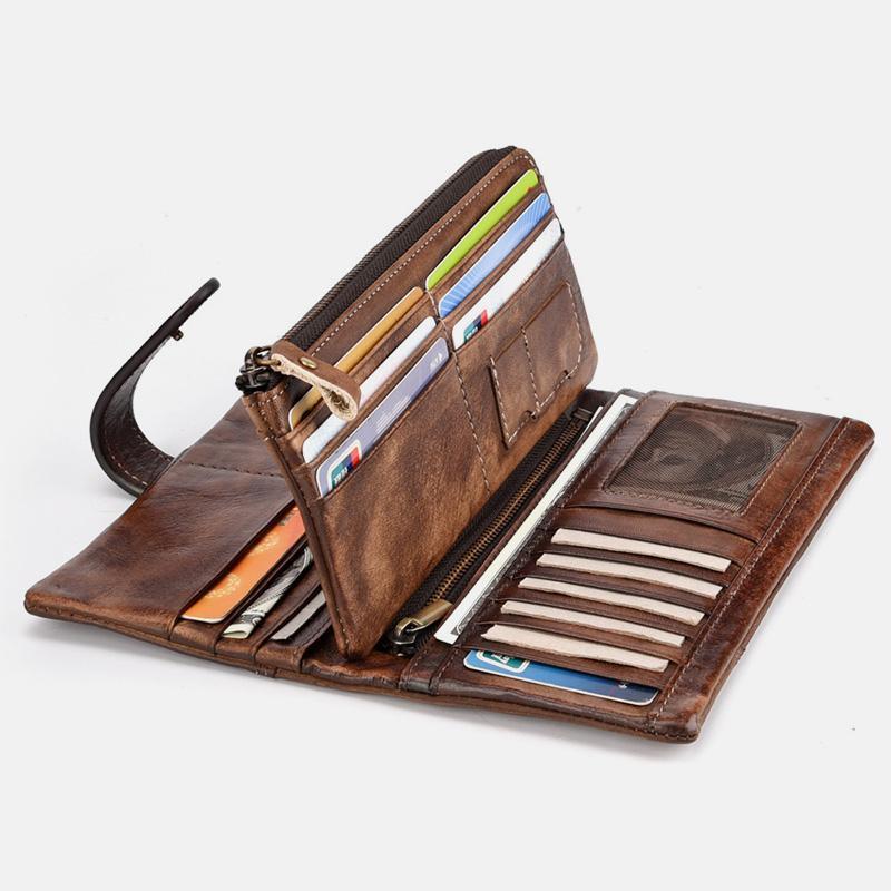 Personalized Wallet Full Grain Leather Wallet Distressed Trifold Purse Anniversary Gift  For Women