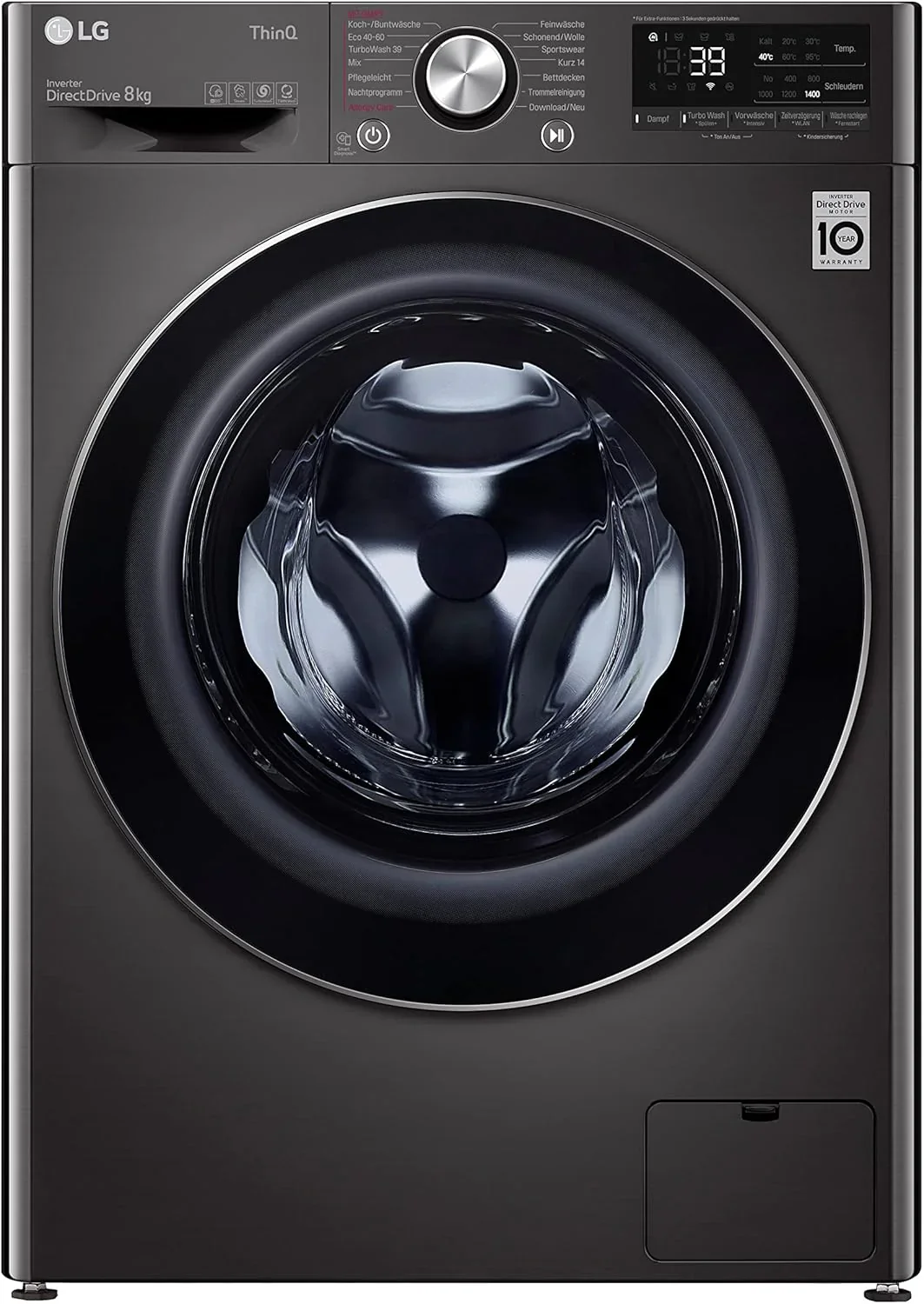 LG F4WV7080, Klasse A, Frontlader-Waschmaschine 8 kg, 1400 U/Min, AI Direct Drive, Wi-Fi, Tiefenreinigung mit Dampf, Groe Kapazitt, TRIPLE A, Auent��r aus Sicherheitsglas, 62 x 60 x 85 cm  Wei