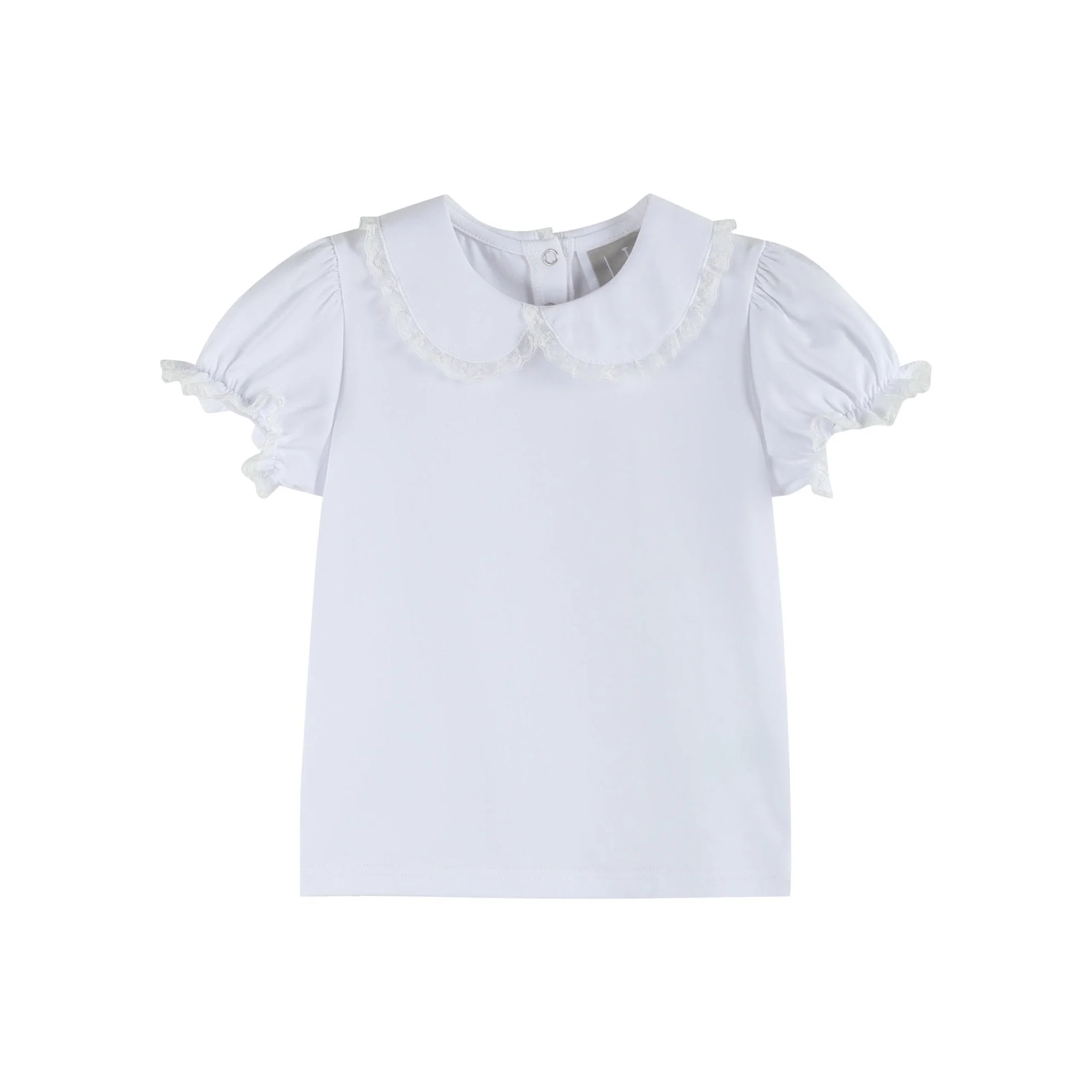 White Collared Lace Sleeve Shirt
