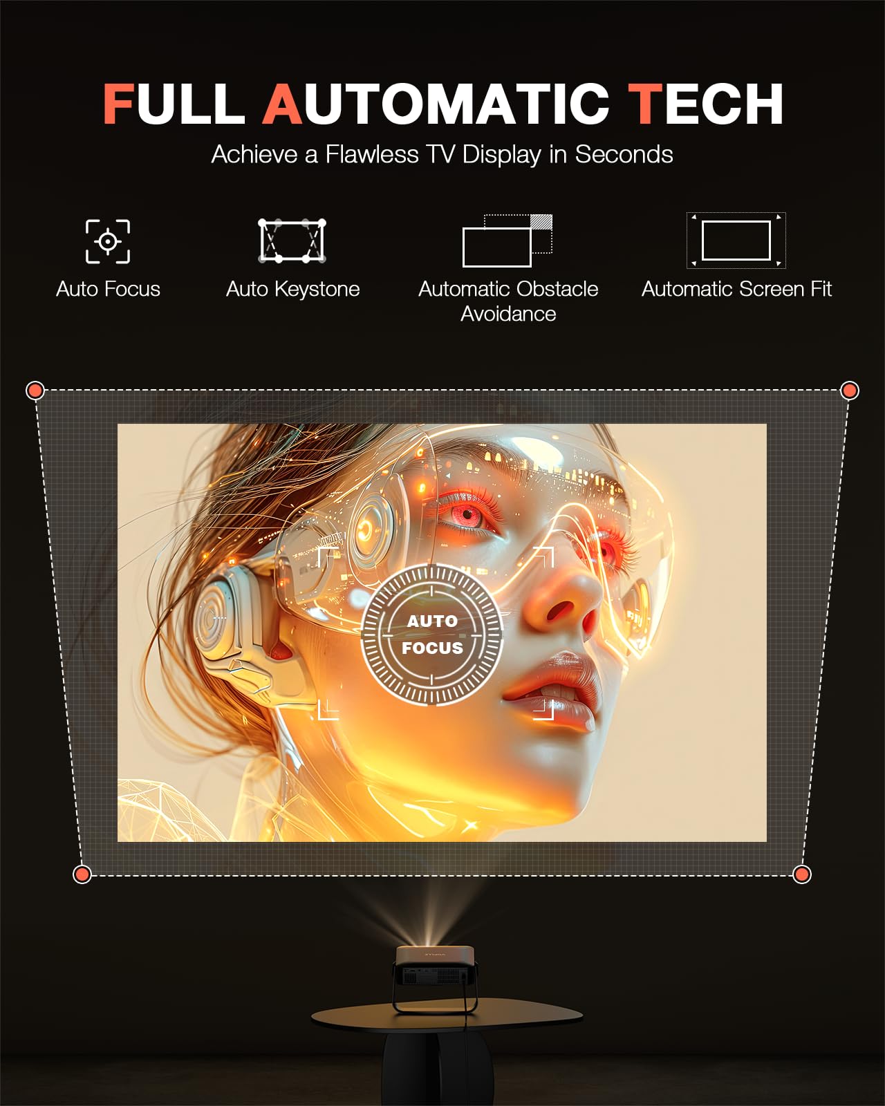 VOPLLS 1080P Mini Projector with WiFi and Bluetooth