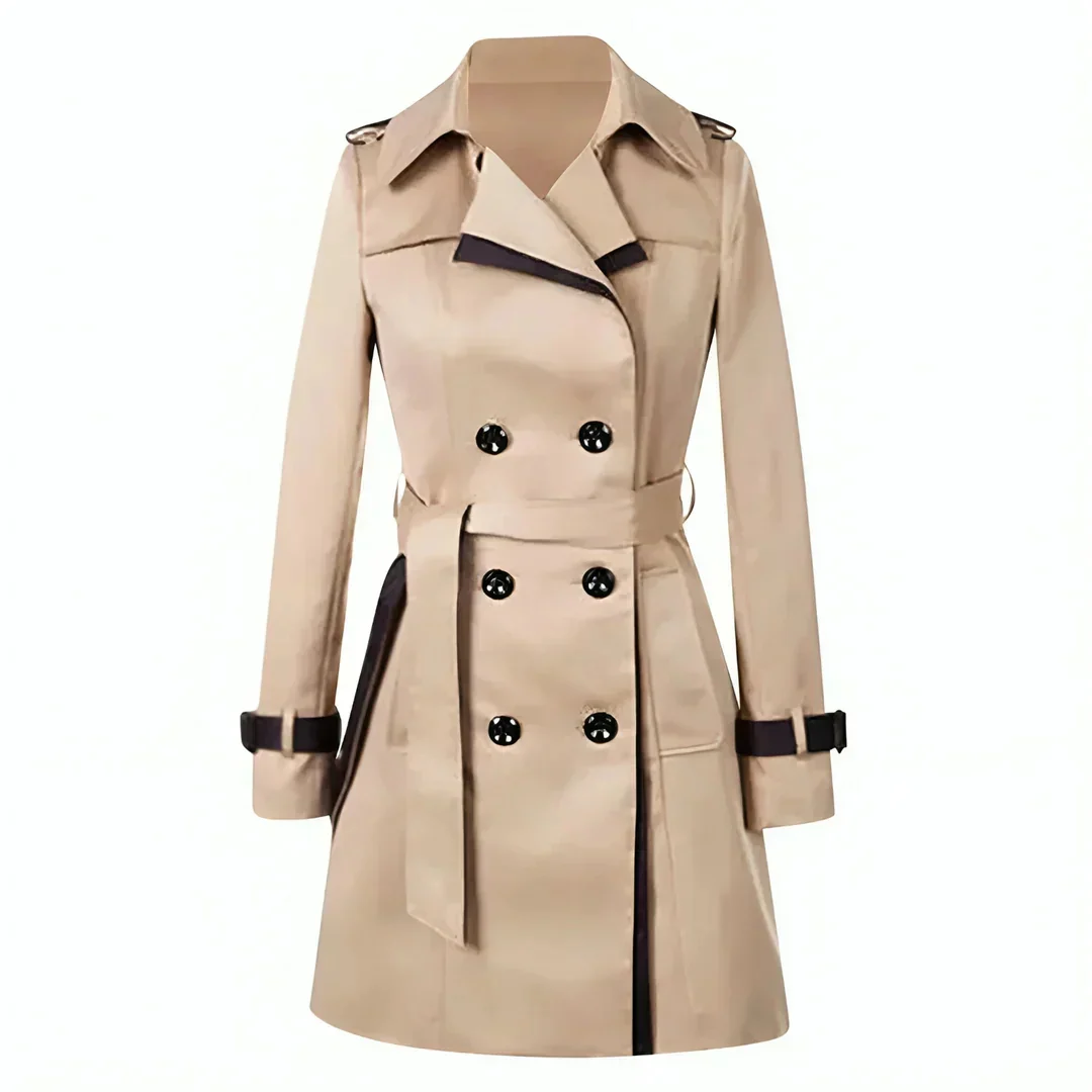 Damen Trenchcoat Lang Leicht | Klassischer ��bergangsmantel mit Reverskragen | Eleganter Sommermantel f��r B��ro und Freizeit