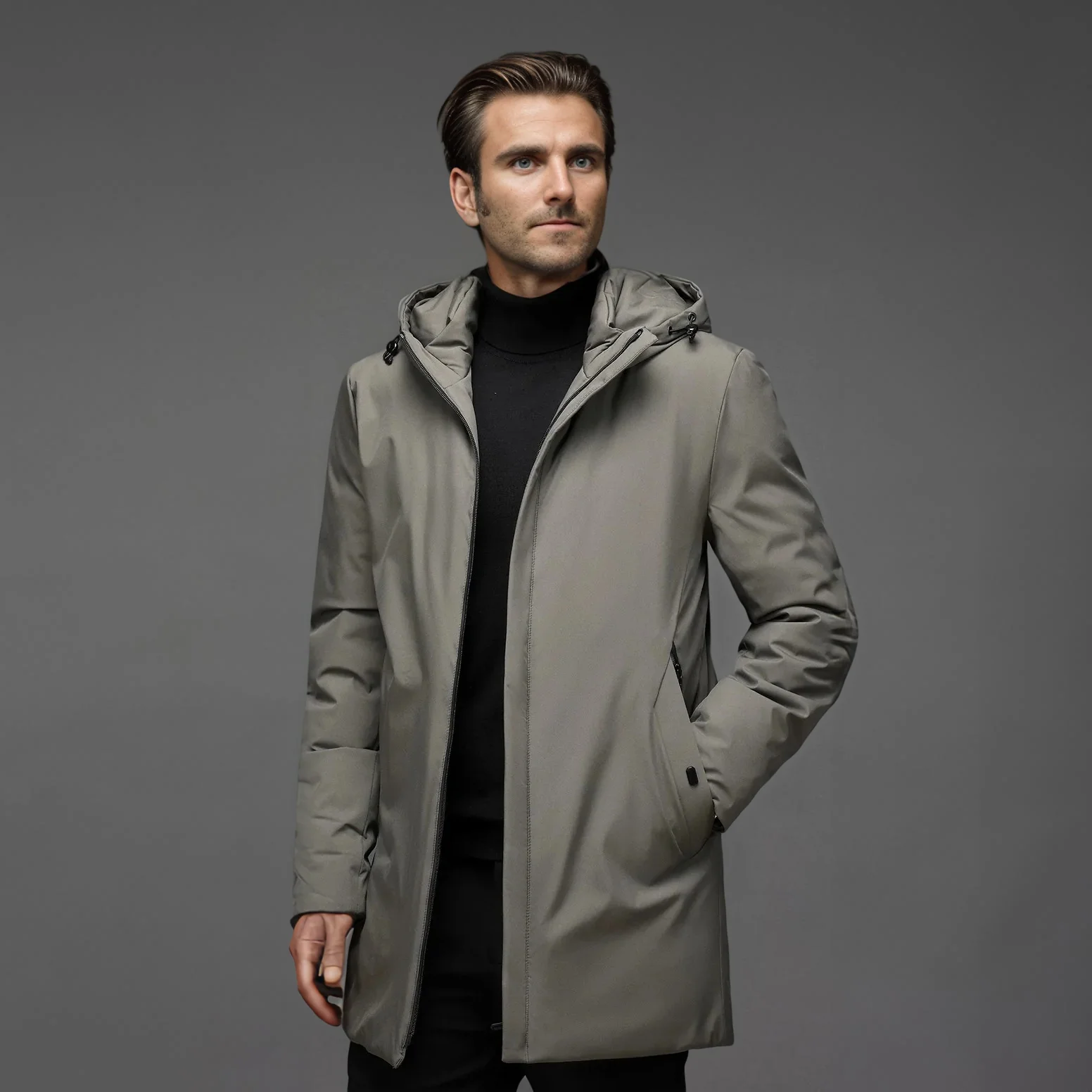 Winterparka f��r Herren | Warme Jacke mit Kapuze