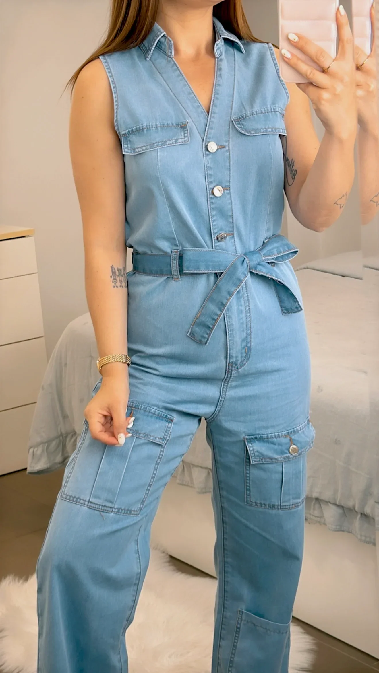 MONO BOLSILLOS DENIM