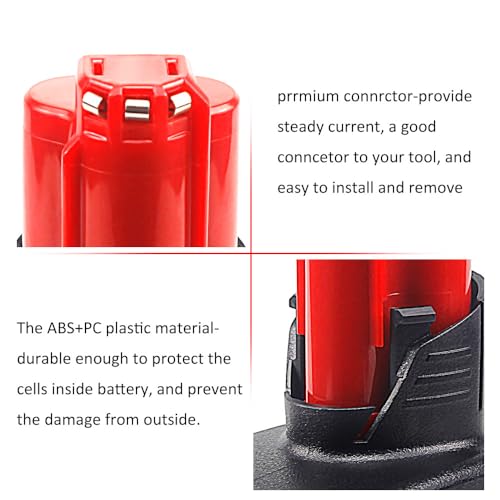 Aoyan Milwaukee M12   Batteria di ricambio agli ioni di litio, 12 V, 7,5 Ah, 12 V, 5000 mAh, 48 11 2440 48 11 2402 48 11 2411, 9.0Ah : Amazon.it: Fai da te