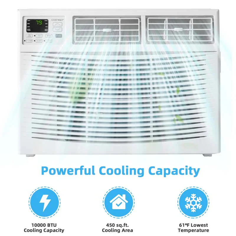 10000 Btu Quiet Window Air Conditioner With Remote Amp Eco Mode Energy Star Certified 3 In 1 Window Ac Unit With Dehumidifier