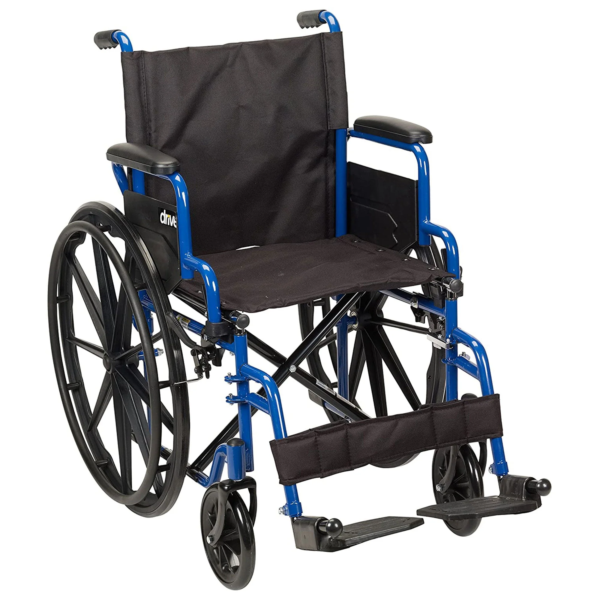 2025 Silla de ruedas plegable y liviana Drive Medical Blue Streak con asiento de 20 pulgadas de ancho