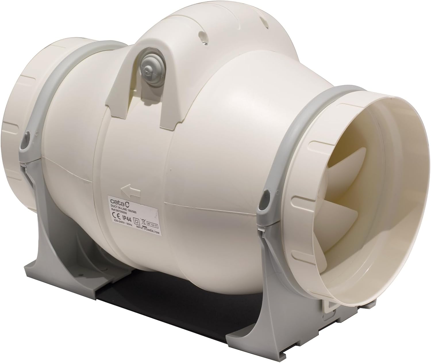 Cata | Helicocentrifugal-Extruder | Modell Duct IN-LINE 160/560 | Hochleistungs-Abluftventilator mit niedrigem Geräuschpegel | Ventilator mit 2 Geschwindigkeitsstufen | Energieeffizienzklasse B