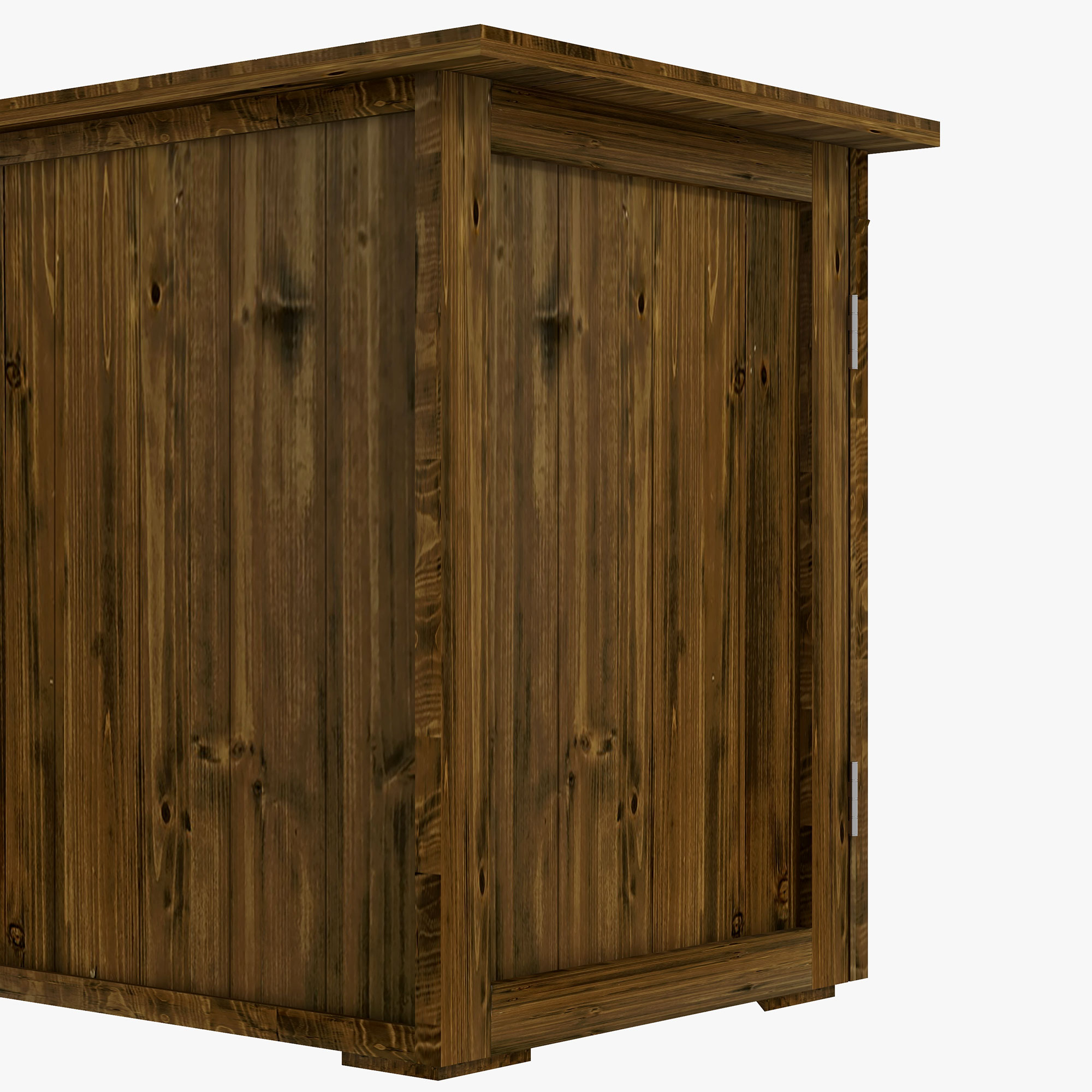 Tuinhuisje met dubbele deuren, magneetsluitingen, weerbestendig, natuurlijk hout, 77B x 55D x 72H cm, bruin