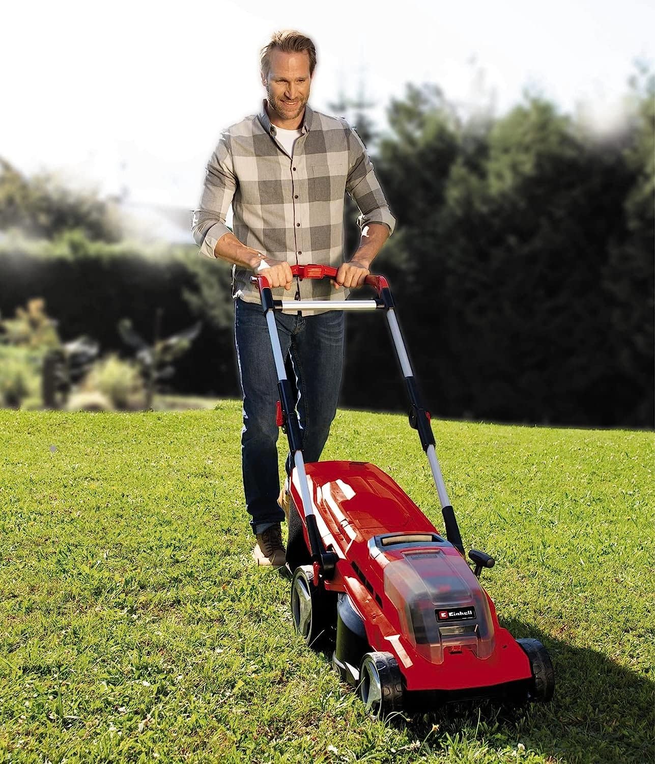 Einhell Akku-Rasenmher GE-CM 36/37 Li-Solo Power X-Change (36 V, 37 cm Schnittbreite, bis 400 m, 45L Grasfangkorb, 25-75 mm Schnitthhe, ohne Akku)