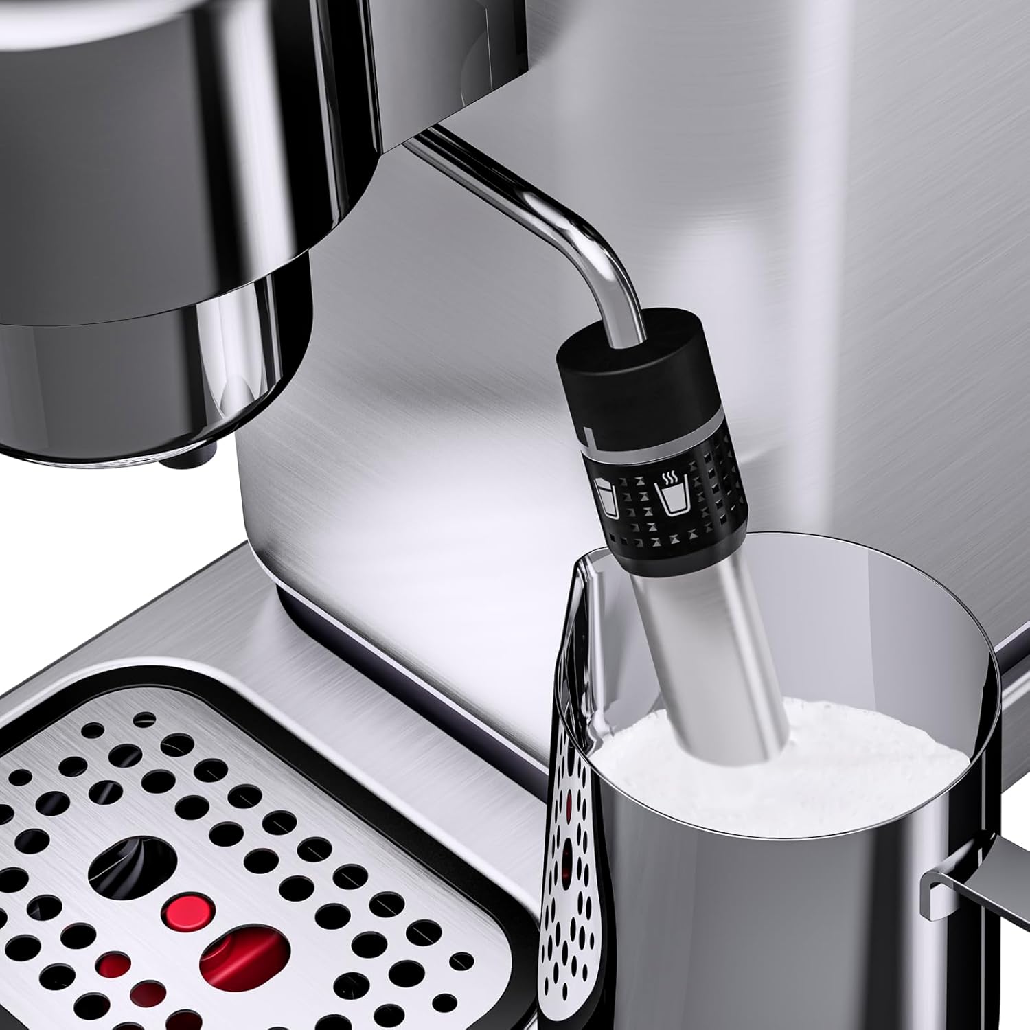 WMF Lumero Espressomaschine Siebträger 1400 Watt, Siebträgermaschine, 3 Einsätzen, für 1-2 Tassen Espresso, auch für Pads, 15 bar, Tassenabstellfläche, Milchaufschäumdüse, edelstahl matt