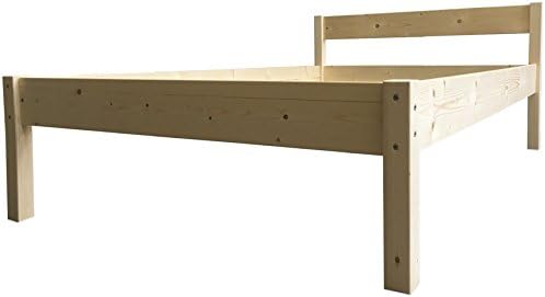 Holzbett Seniorenbett mit Kopfteil 90x200 erhöhtes Bett Holz Massivholzbett 90 100 120 140 x 200cm (Betthöhe 55cm, 90x200cm)