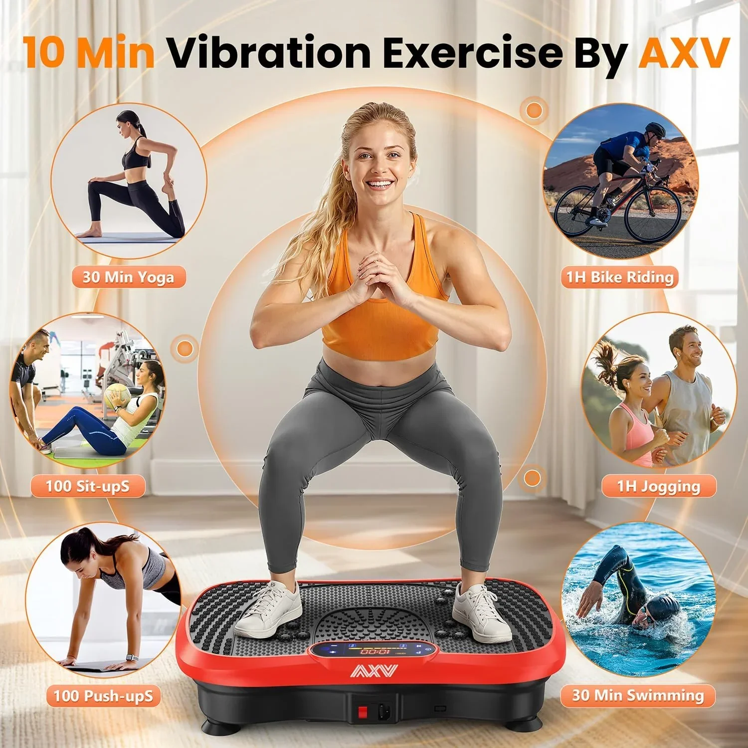 AXV Vibration Plate Fitness Platform Trainer Suitable for men and women to lose weight