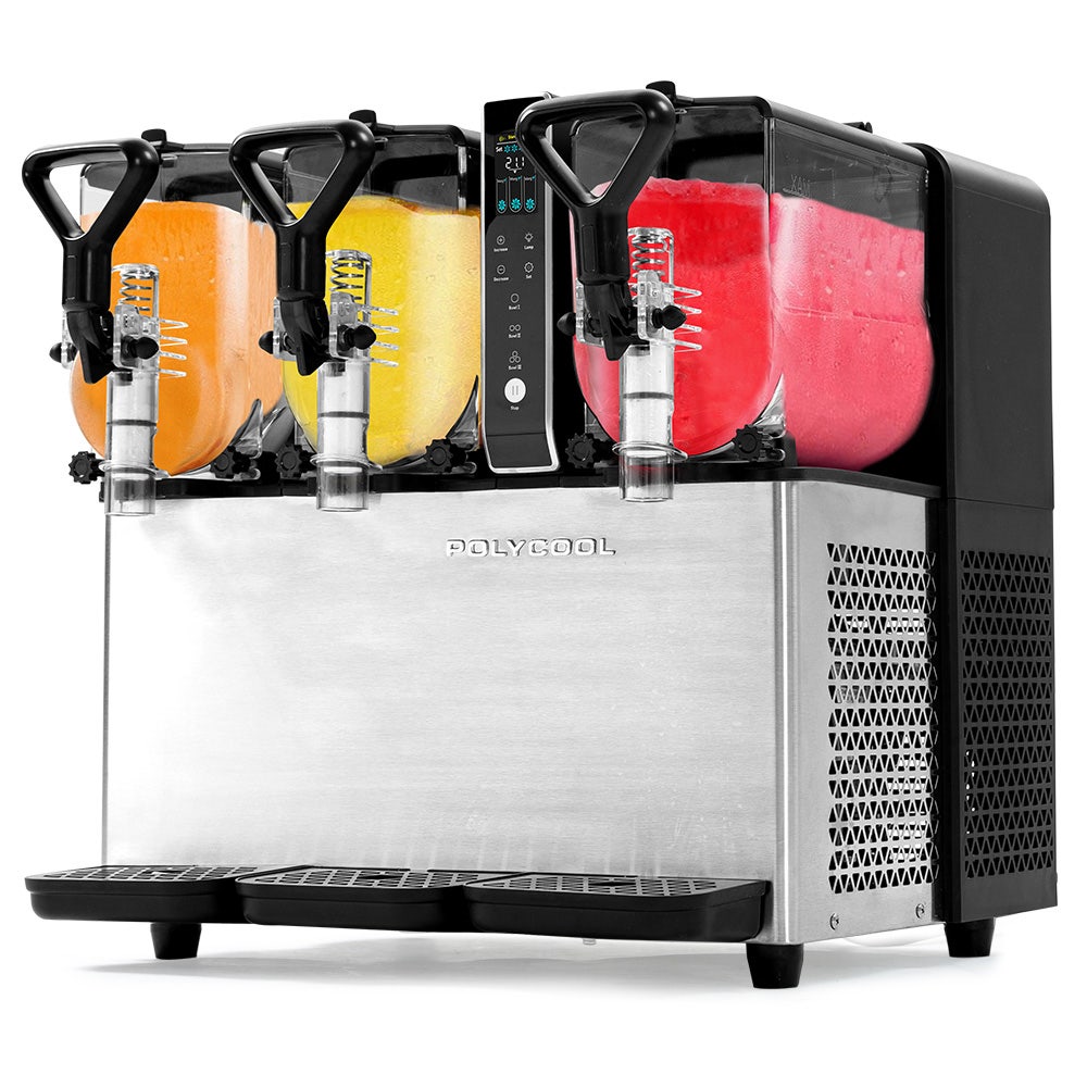 PRE-ORDER POLYCOOL 9L Triple Tank Slushie Machine, Independent Digital Control Slushy Maker