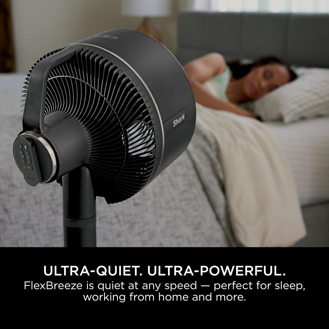 Shark FlexBreeze 2-in-1-Ventilator mit hoher Geschwindigkeit, Hybrid-Ventilator mit Kabel und kabellos, für den Innen- und Außenbereich, mit Fernbedienung, Neigung, verstellbar, UV-beständig und