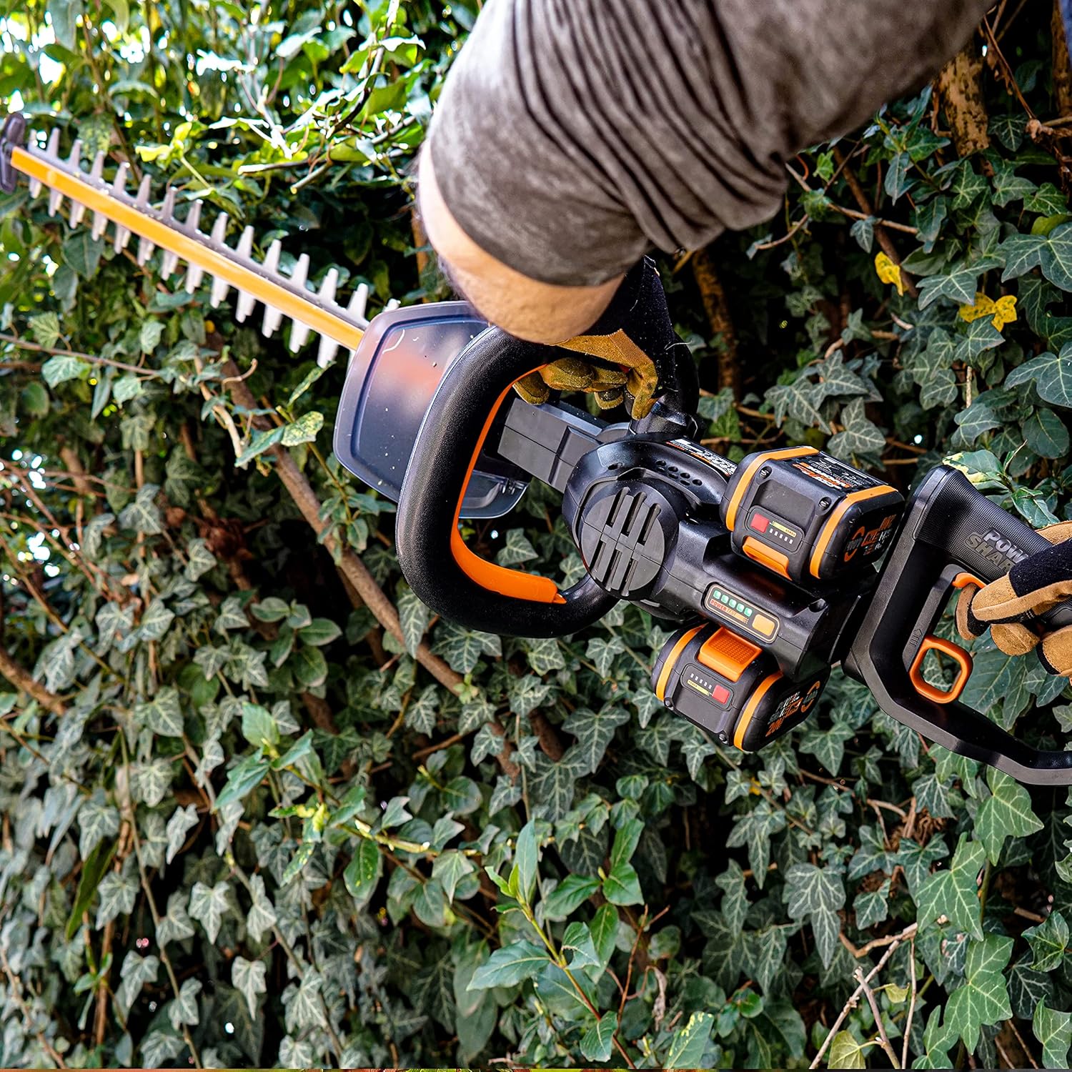 WORX WG286E.9 Nitro Profi Akku Heckenschere 40V – präziser Schnitt auch bei schwierigen Winkeln – leistungsstarker bürstenloser Motor – 58cm Schnittlänge – 27mm Zahnabstand – ohne Akku & Ladegerät