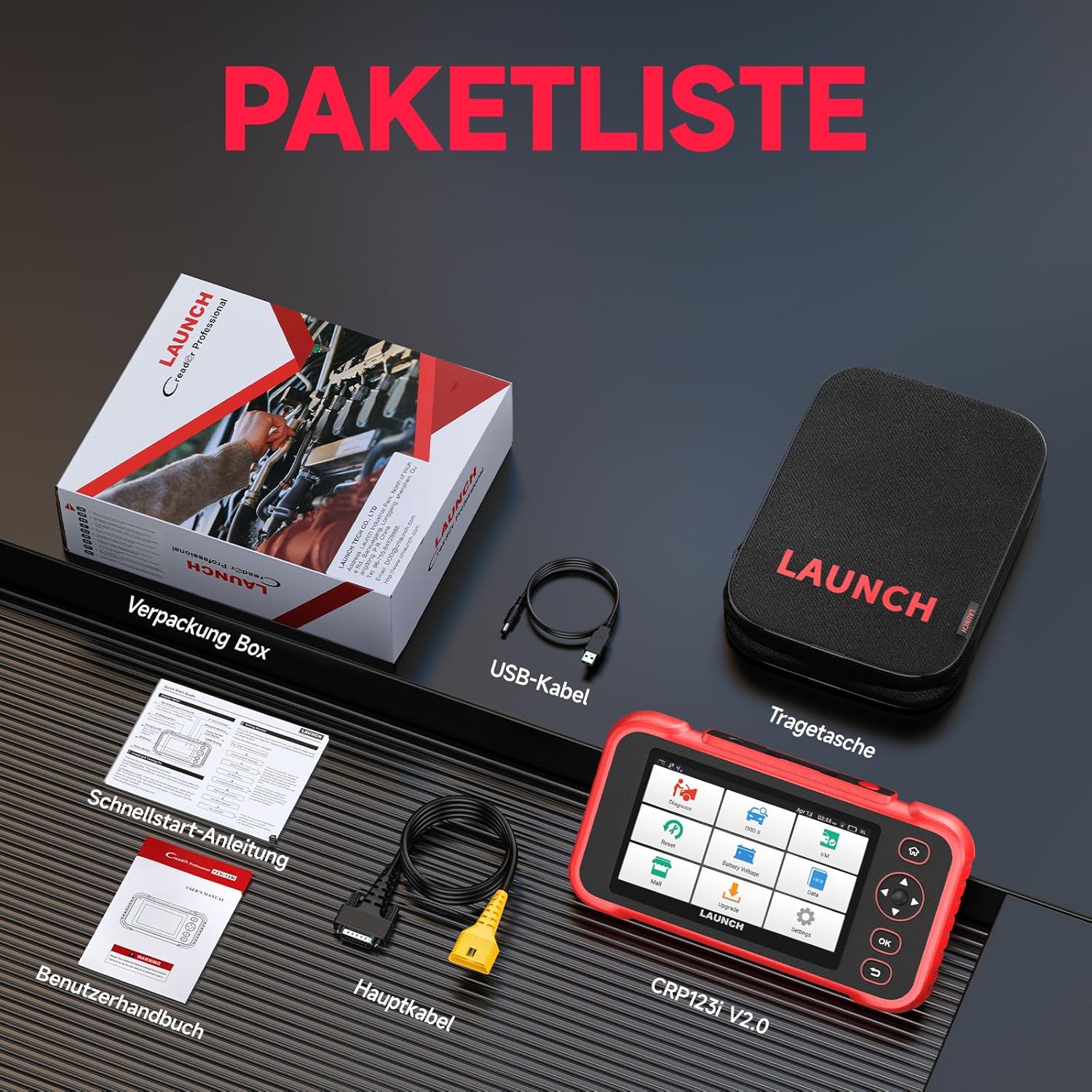 Launch CRP123I V2.0 OBD2 Diagnosegerät Auto, 4 Systeme Auslesegerät Auto, Launch Diagnosegerät mit Öl/EPB/DPF/SAS/BAS/BMS/Drosselklappe Reset, Auto VIN, Batterie-Test, Lebenslanges Update Scan Tool