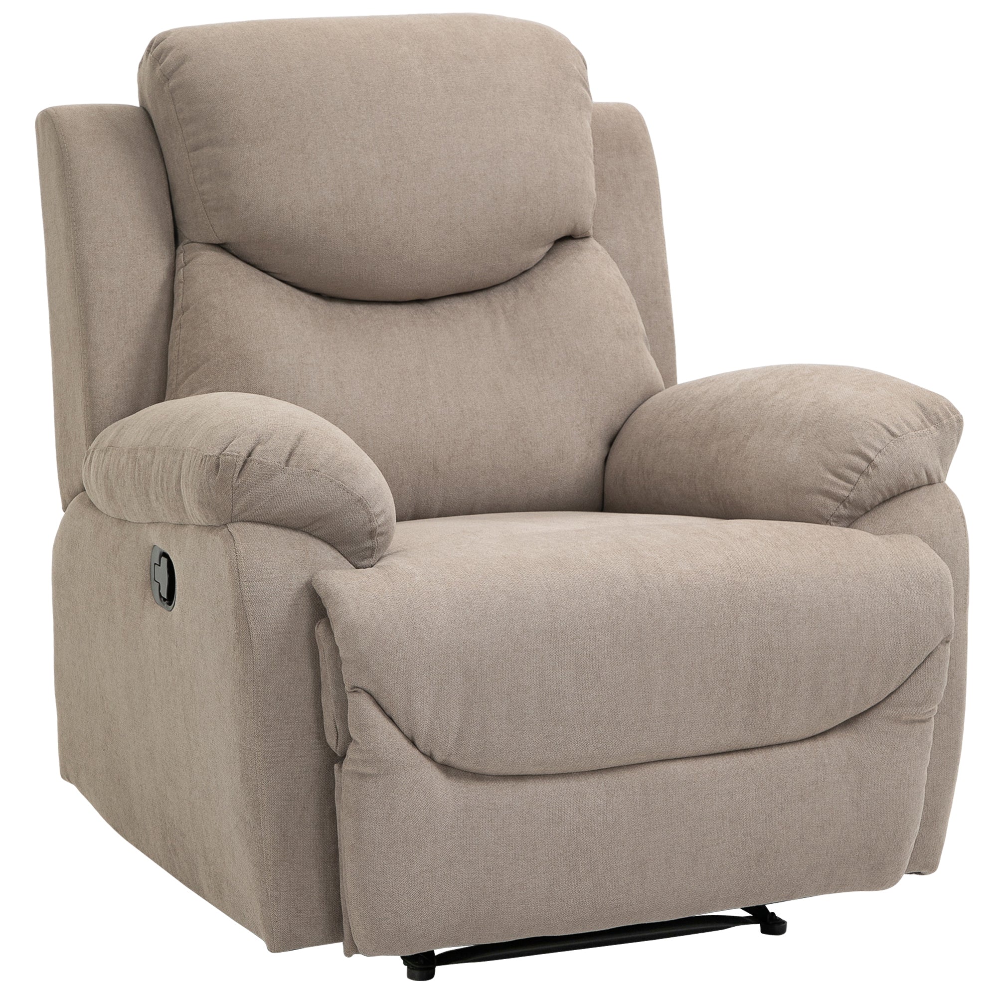 HOMCOM relaxfauteuil enkele sofa ligbed kantelbaar 150 ° TV-fauteuil linnen beige 97 x 96 x 105,5 cm