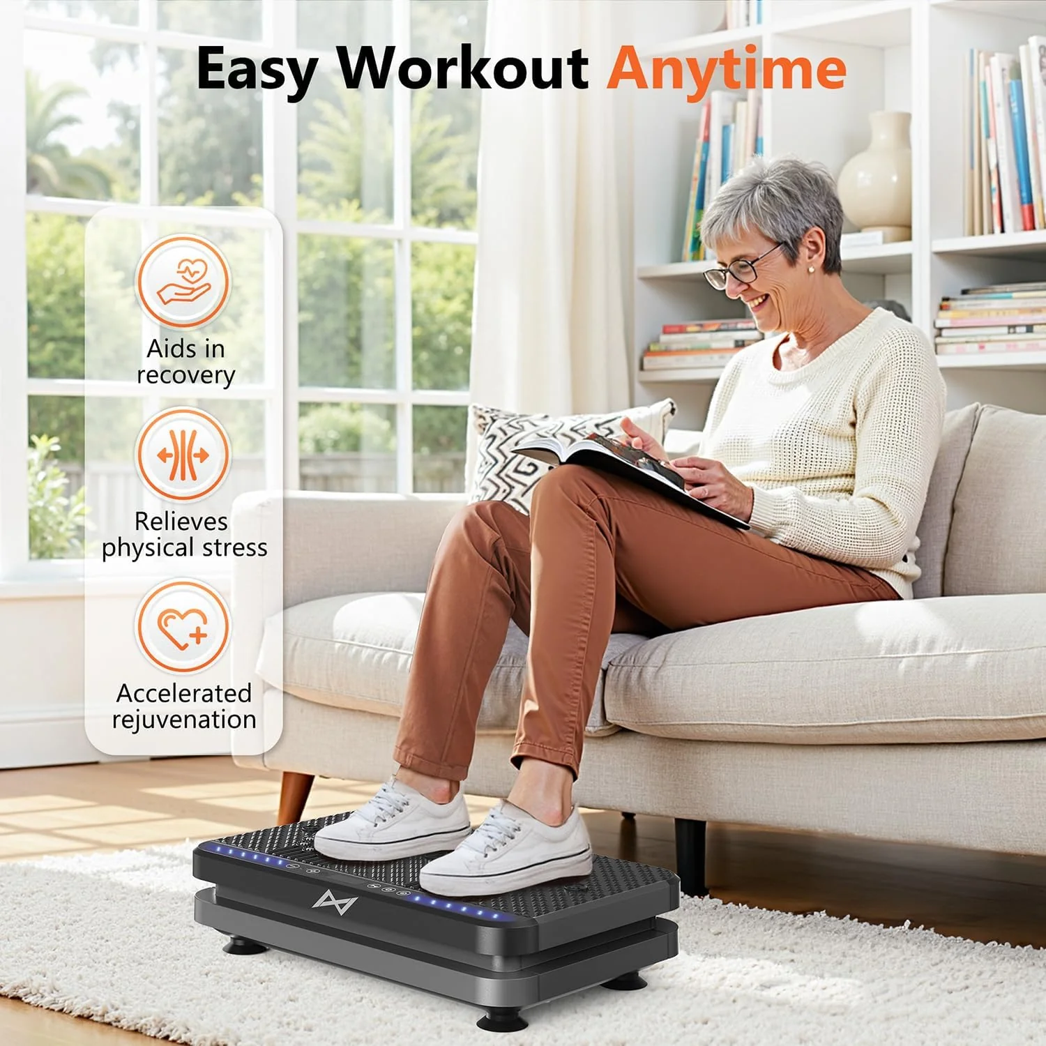 AXV Vibration Plate Fitness Platform Trainer Suitable for men and women to lose weight and burn fat at the gym