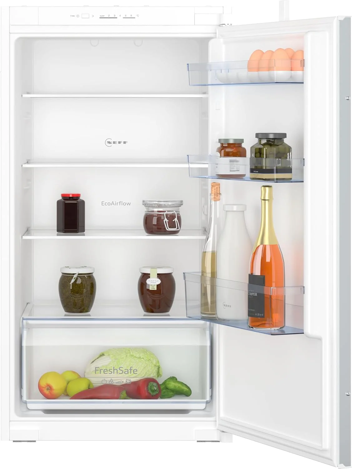 NEFF KI1311SE0, N 30, Einbauk��hlschrank, 102,5 x 56 cm, 165 L K��hlen, Made in Germany, Leise, Sicherheitsglas, FreshSafe Schublade, Eco Air Flow f��r konstante Innentemperatur, Schleppscharnier