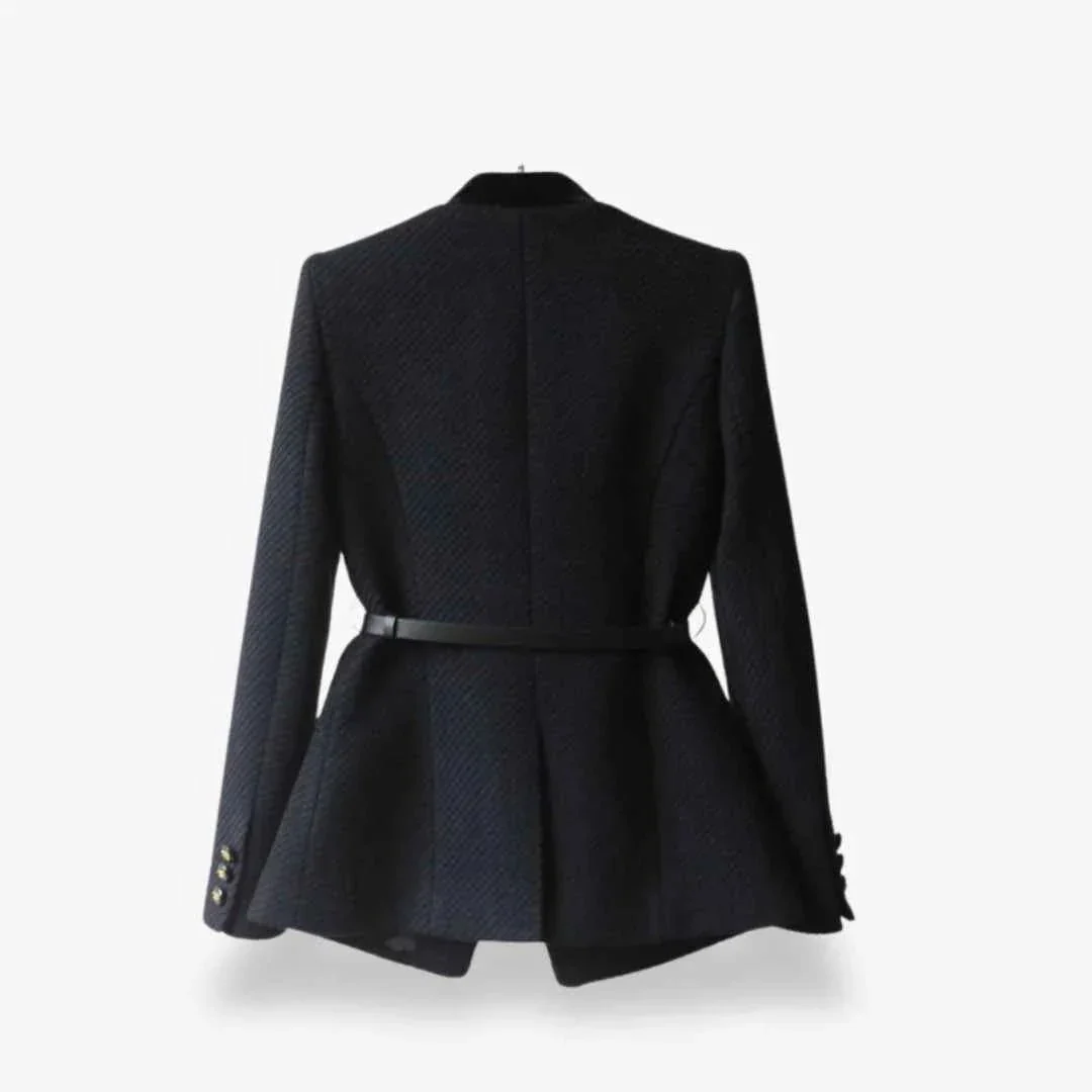 Tweed-Blazer tailliert geschnitten