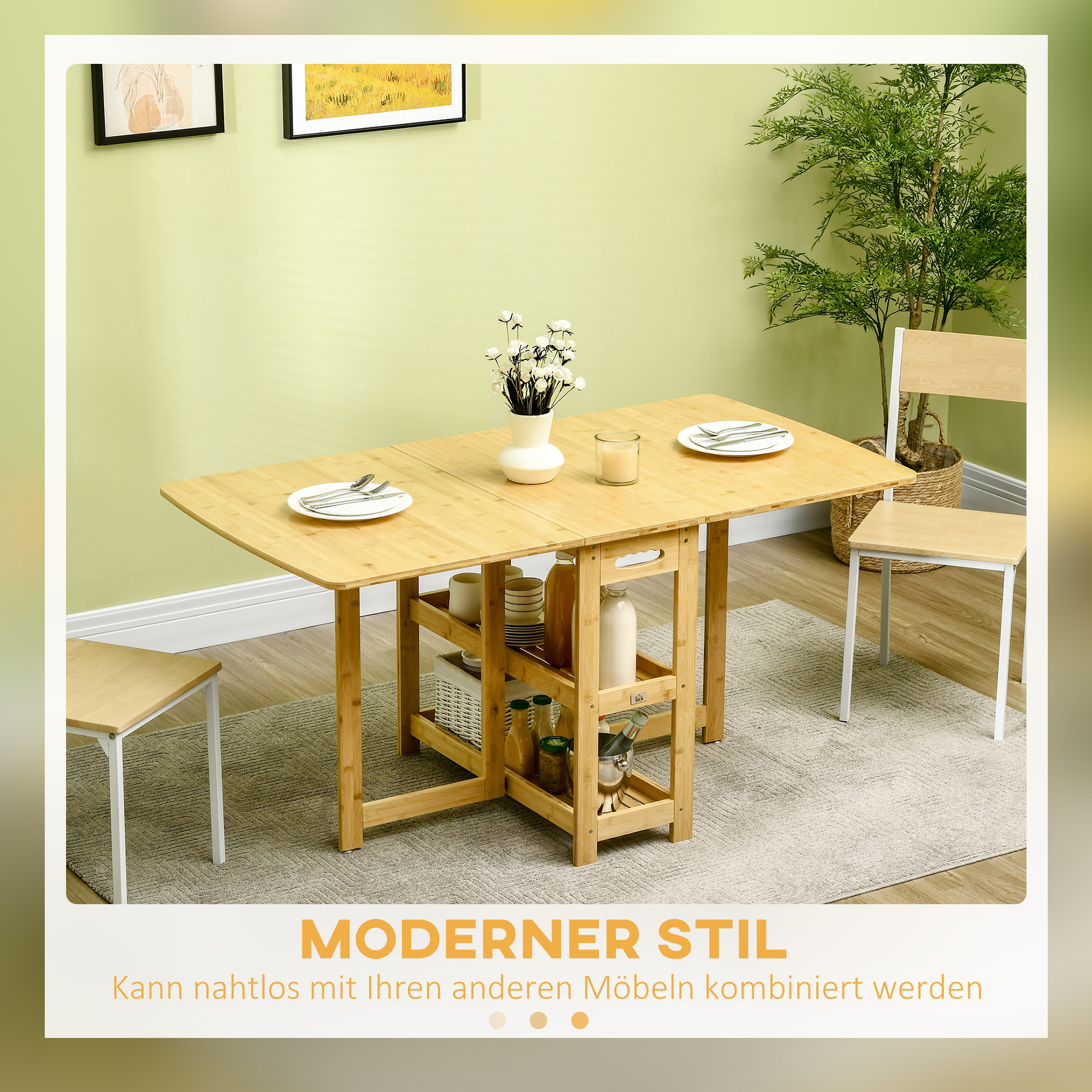 eettafel klaptafel met opbergvakken eetkamertafel keukentafel naturel hout