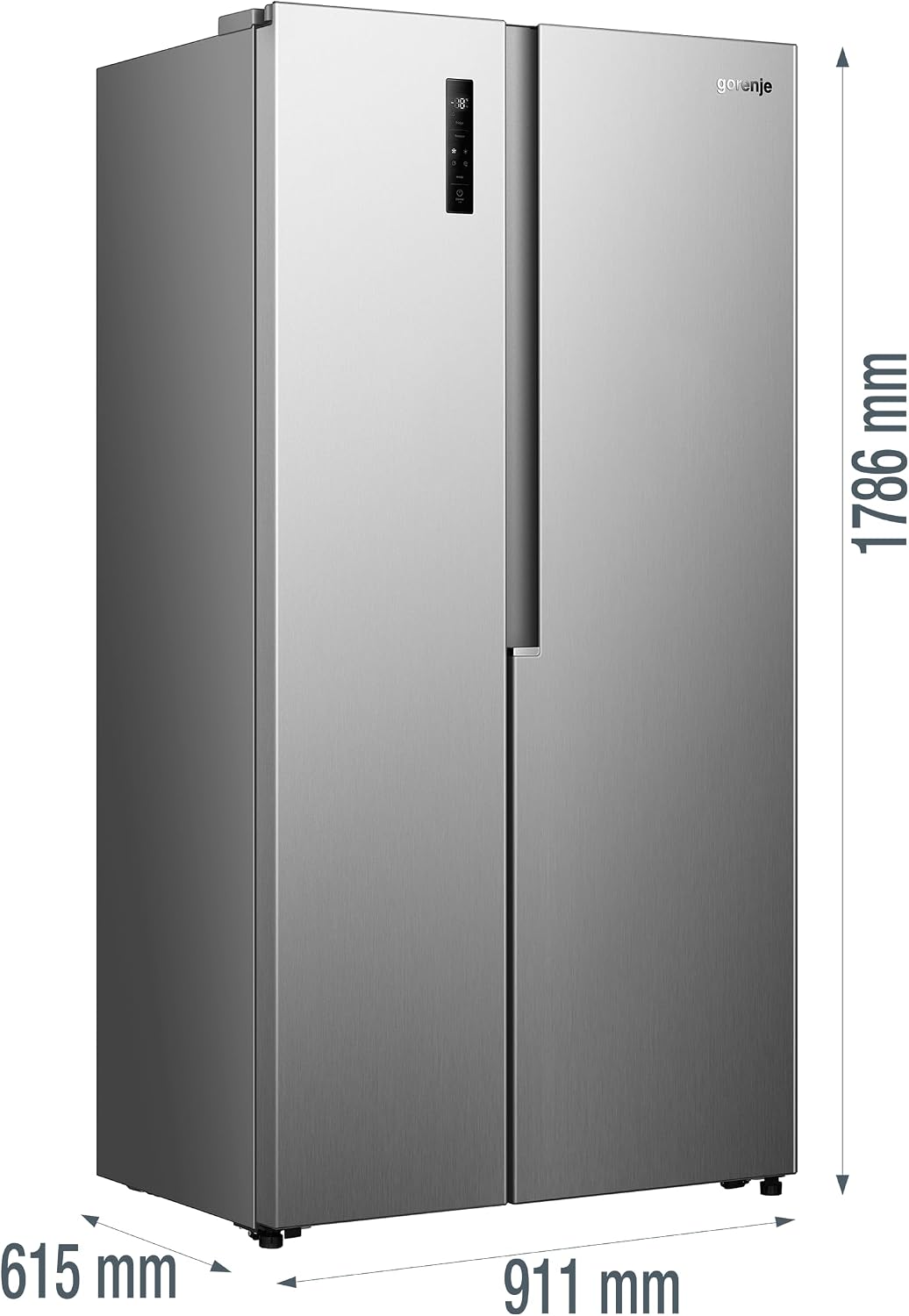 Gorenje NRS917E41X Side-by-Side, 544L, PureFlat Serie, XXL Gefrierschulbladen, CrispZone, MultiFlow 360°, NoFrostPlus, Inverter-Kompressor, BxHxT: 91,1×178,6×61,5 cm, Edelstahl