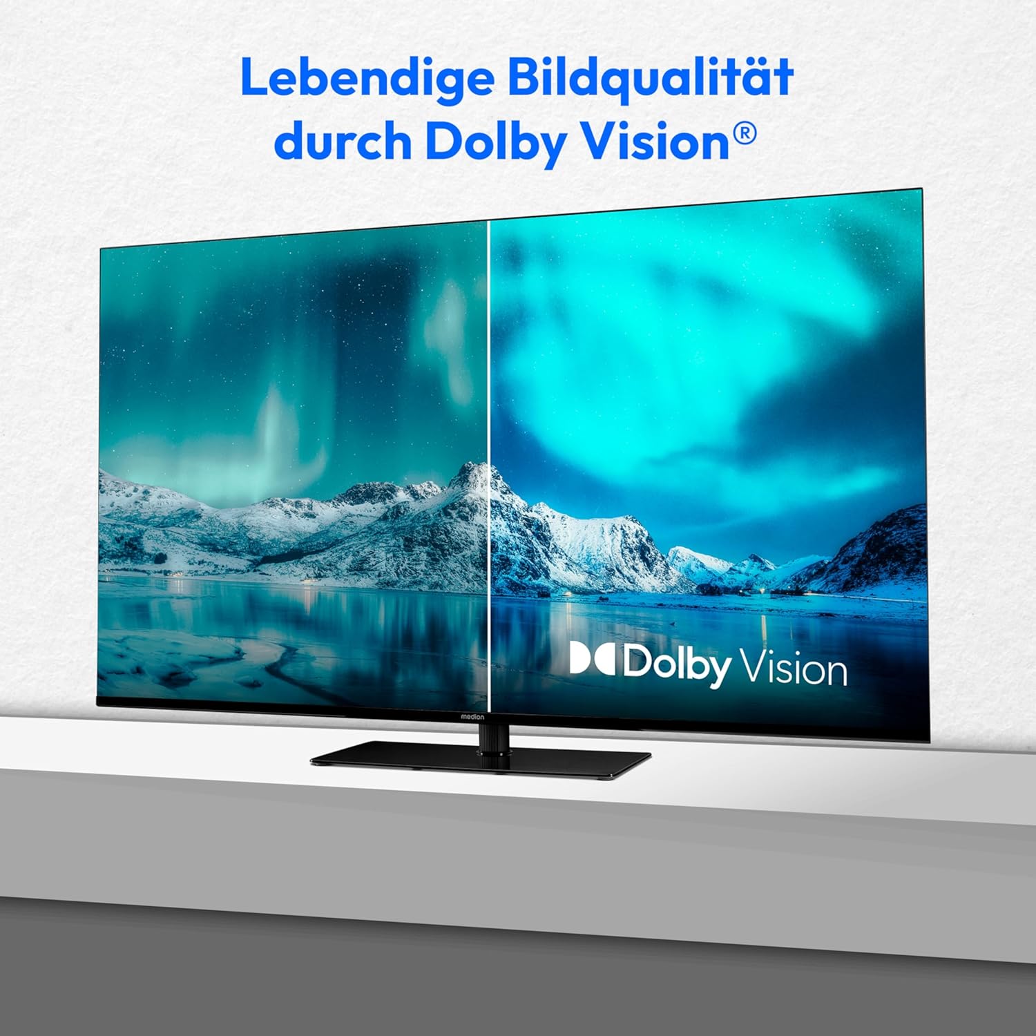 MEDION 125,7 cm (50 Zoll) Fernseher (Smart TV, 4K, Dolby Vision HDR, Prime Video, Disney+, Dolby Atmos, DTS X, kompatibel mit Google TV, PVR, Bluetooth, MD 850400)
