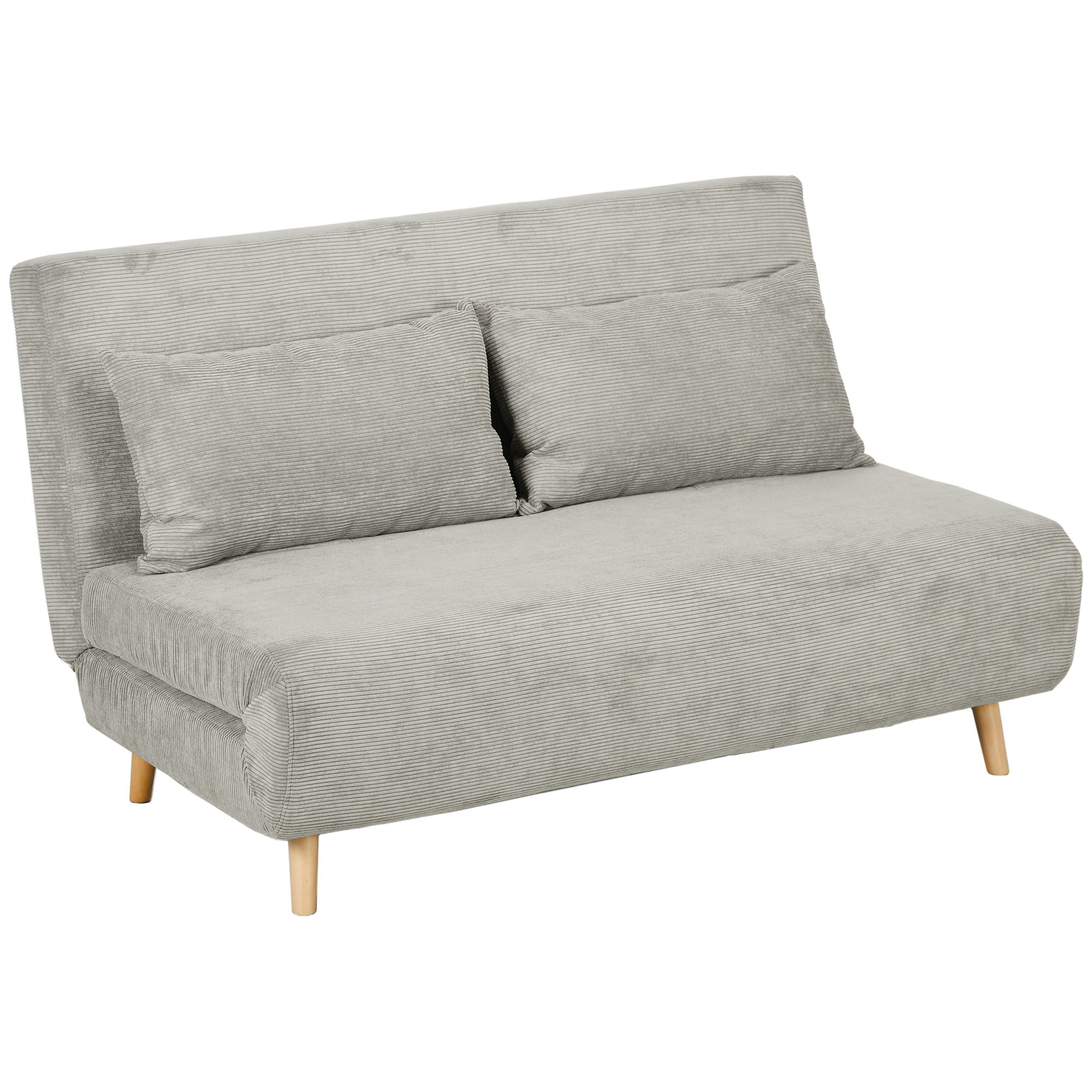 Slaapbank, Logeerbed, 3-standen Verstelbare Rugleuning, Linnenlook, tot 120 kg, 141 x 90 x 81 cm, Grijs