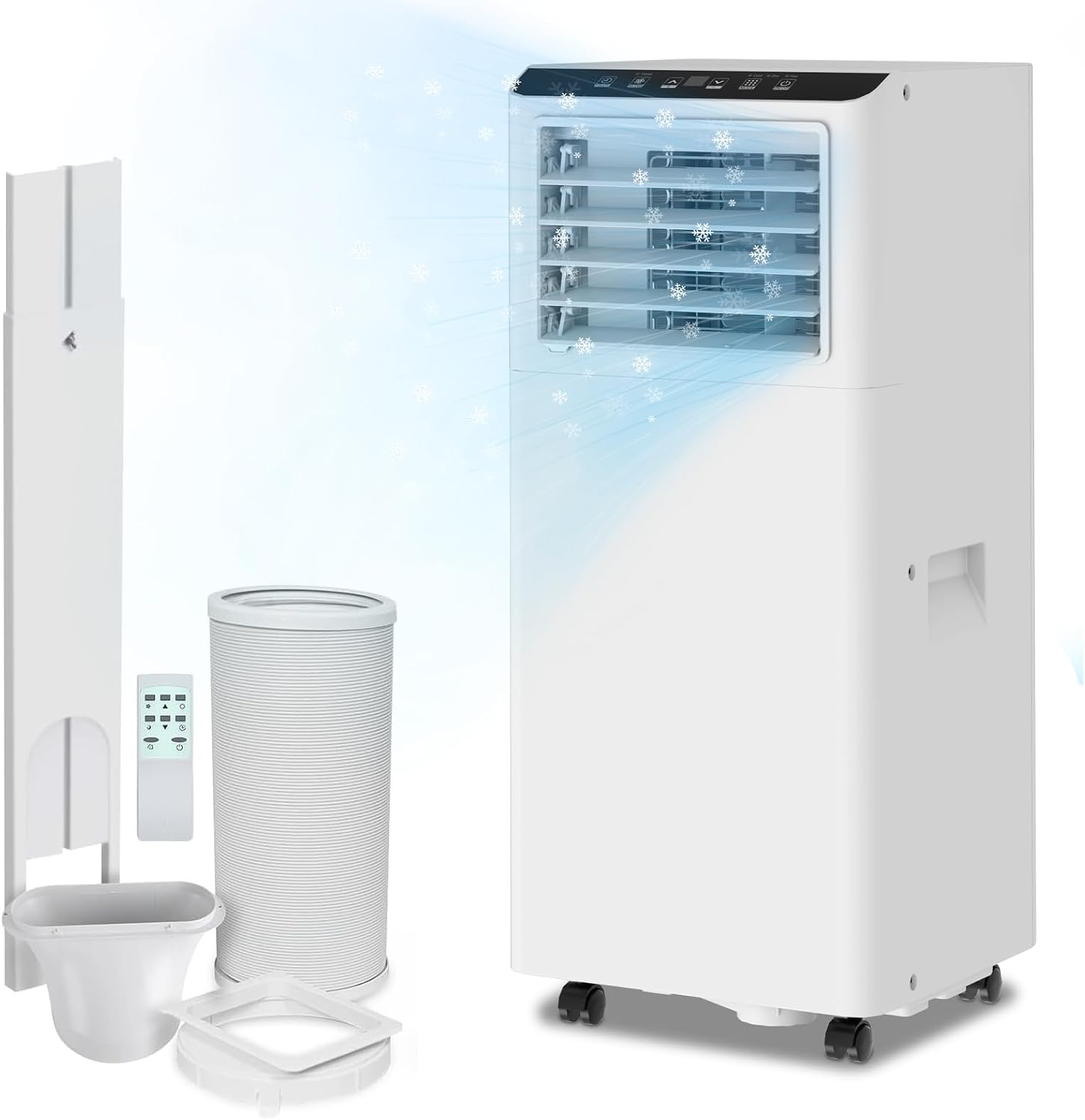 Tragbare Klimaanlage, mobiles Klimagerät 7000BTU, Kühlfunktion, Belüftung und Entfeuchtung, 2 Geschwindigkeitsstufen, Timer, 24 Fernbedienung, R290, ohne Außeneinheit