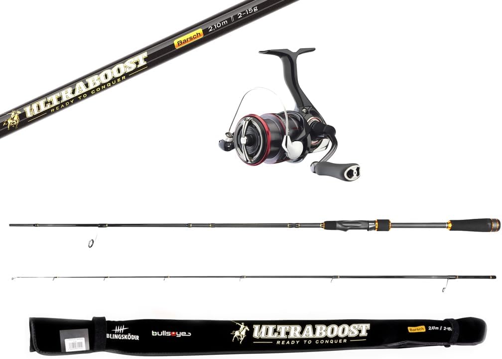 Angelset Barsch - Ultraboost Barsch Rute + Rolle Daiwa Fuego LT 1000 D