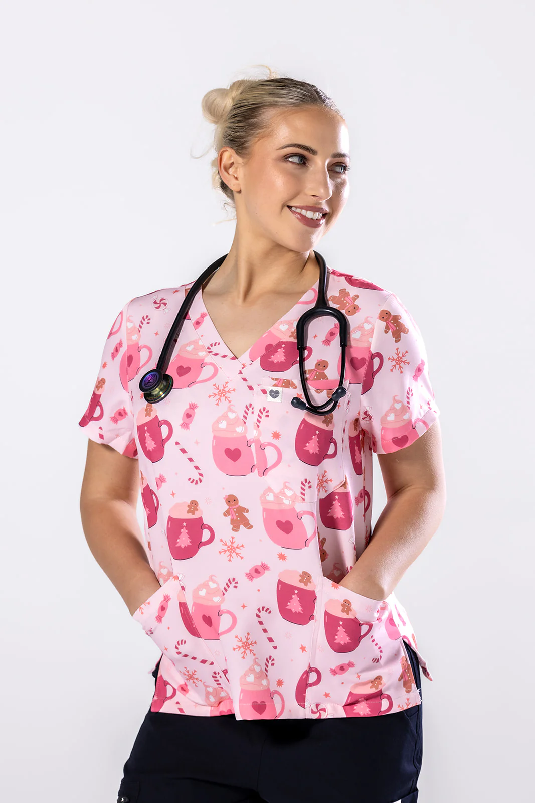 Pinkmas Choco Scrub Top TS