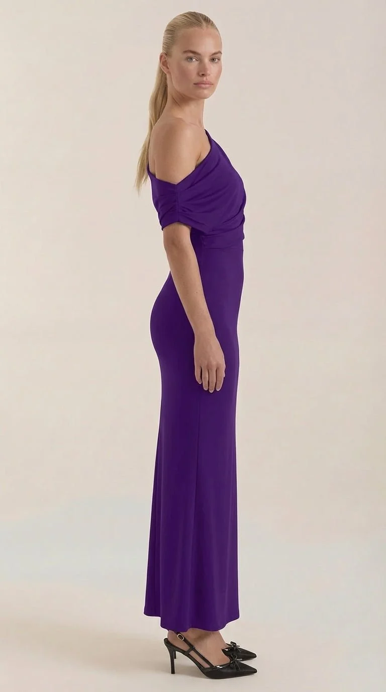 One-Shoulder-Maxikleid