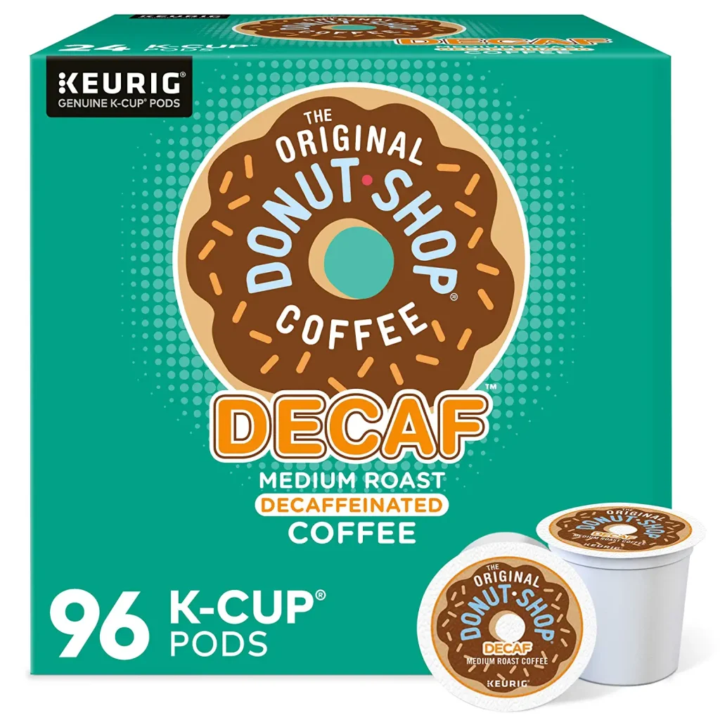 The Original Donut Shop Decaf Medium Roast K-Cup Pods, 96 Count – Compatible with Keurig, Kosher Certified, Recyclable