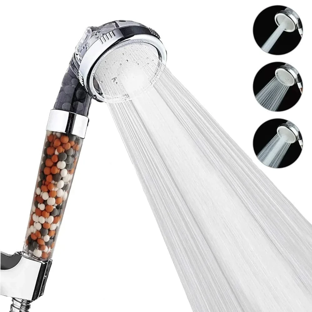 3-Function High Pressure SPA Shower Head Water-Saving with Filter