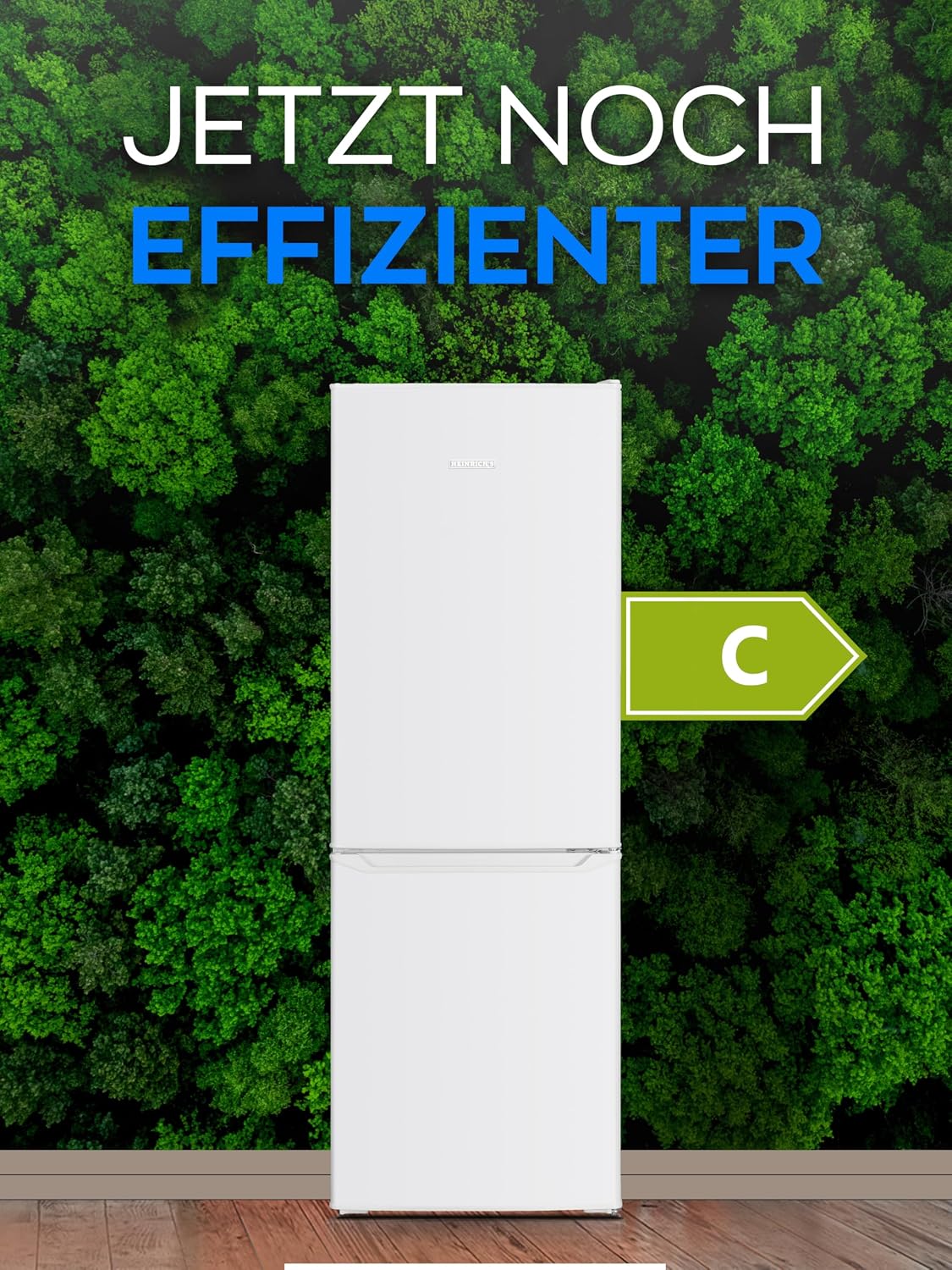 Heinrich´s Kühlgefrierkombination 173L Gesamtvolumen, 121L Kühlvolumen, 52L Gefriervolumen, LED Beleuchtung,Türanschlag wechselbar, leise 40dB, große Tiefkühlboxen, 7Temperaturstufen,(weiß)