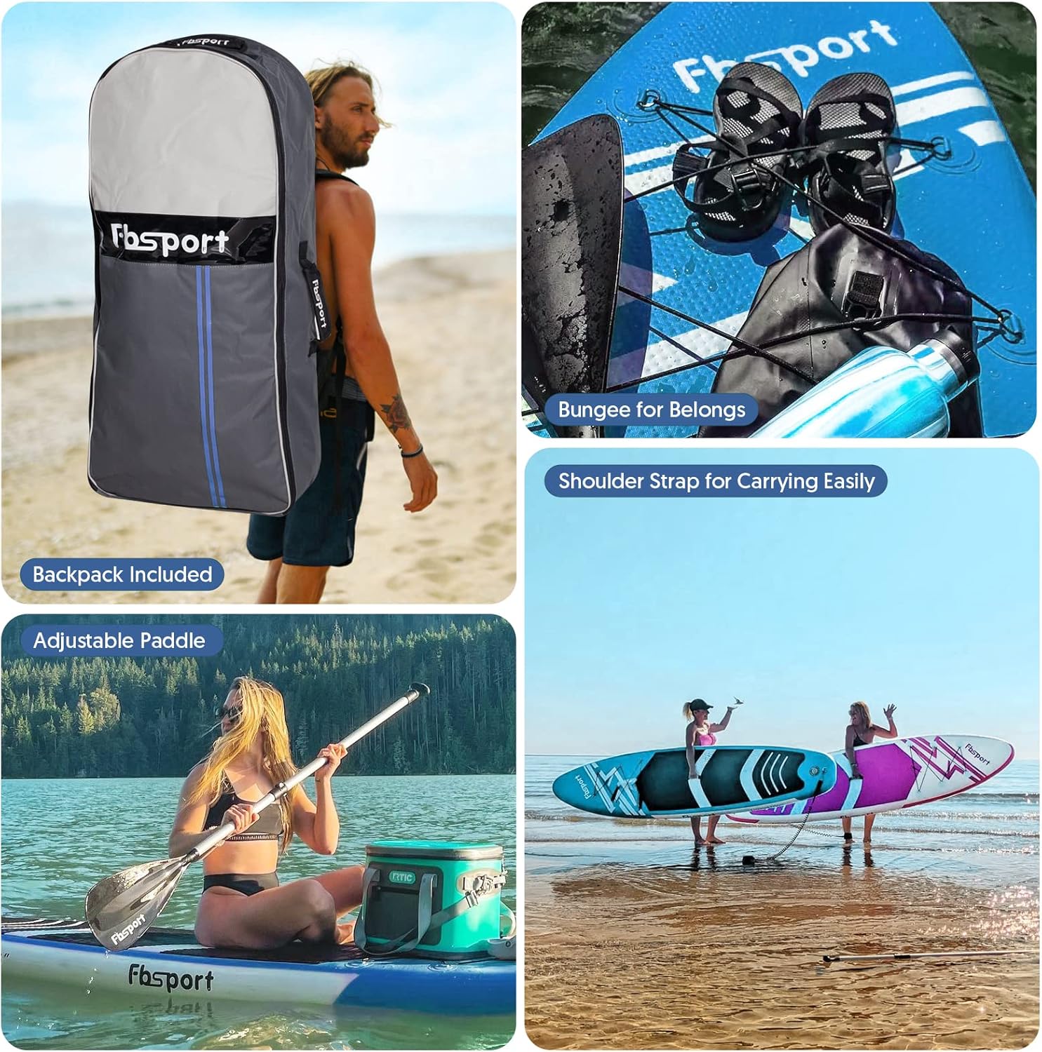 Premium-Stand-Up-Paddle-Board, Yoga-Board mit strapazierf?higem SUP-Zubeh?r und Tragetasche | Breiter Stand, Surf-Kontrolle, rutschfestes Deck, Leine, Paddel und Pumpe f��r Jugendliche und Erwachsene