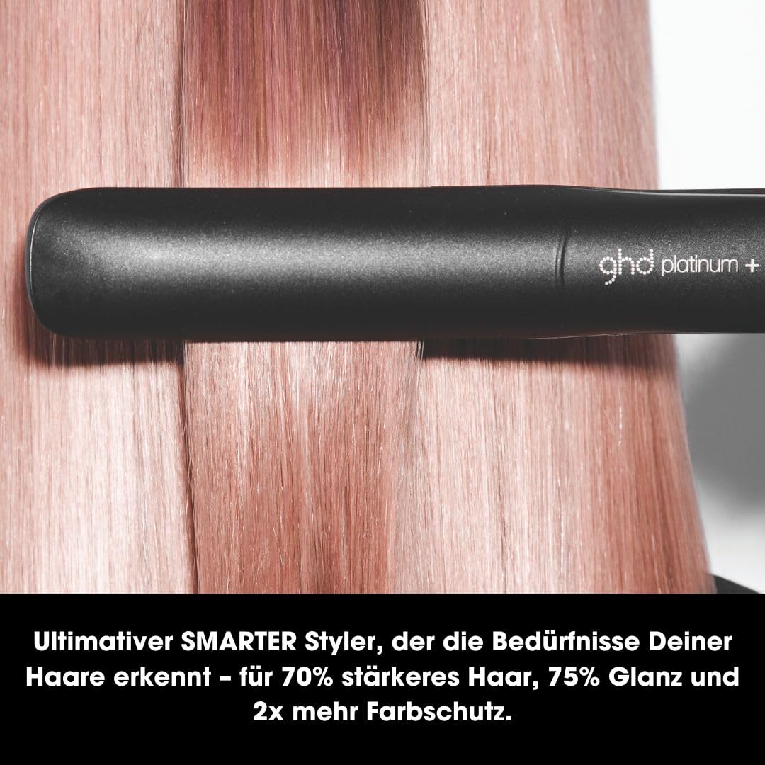 ghd Platinum+ Haarglätter & Professioneller Styler in Schwarz - Stärkeres Haar, Mehr Glanz, Farbschutz - Für Alle Haartypen