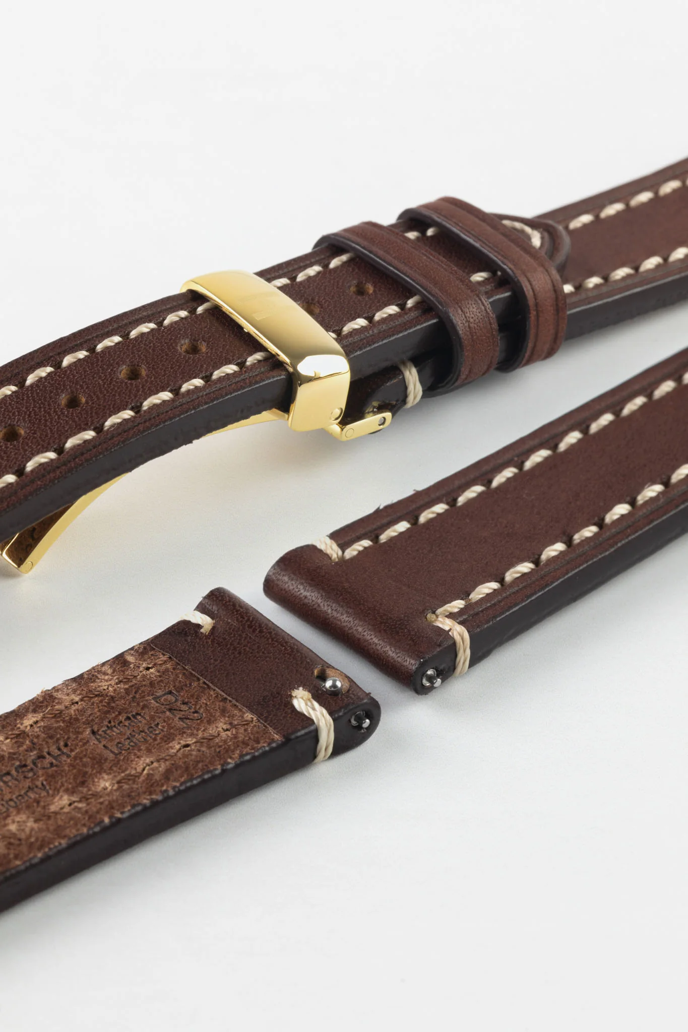 Hirsch LIBERTY Leather Watch Strap in BROWN