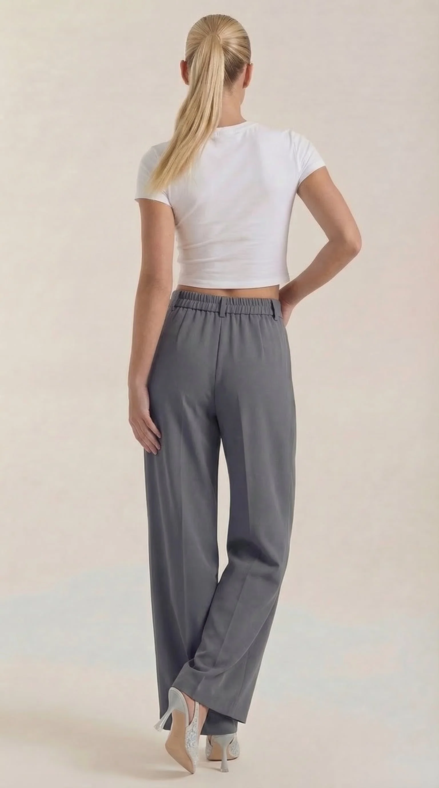 High Waist Stoffhose