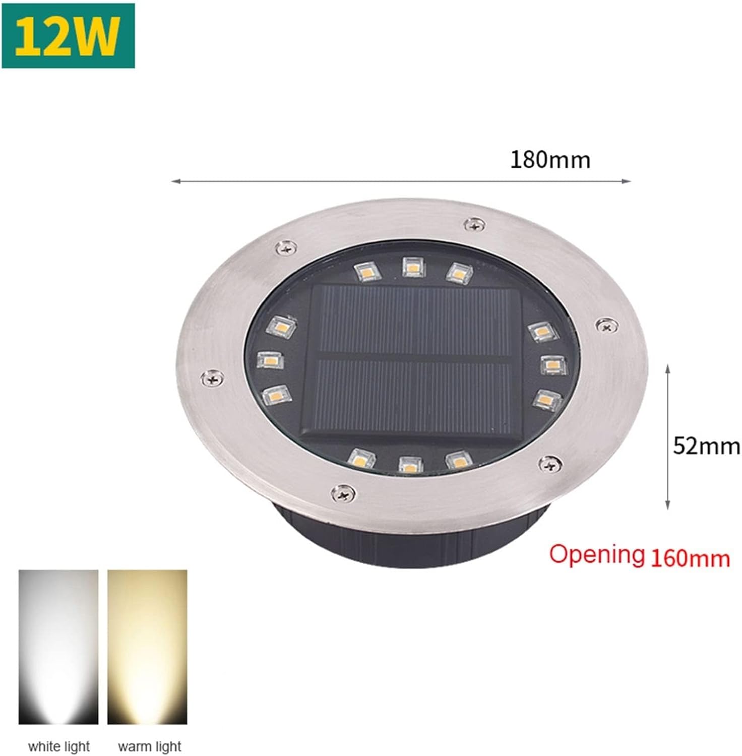 Outdoor LED So Buried Lights Waterproof IP65 Round Pathway Lights for Deck Garden Lawn and Patio Embedded Landscape Floor Lamps for Yard Decoration