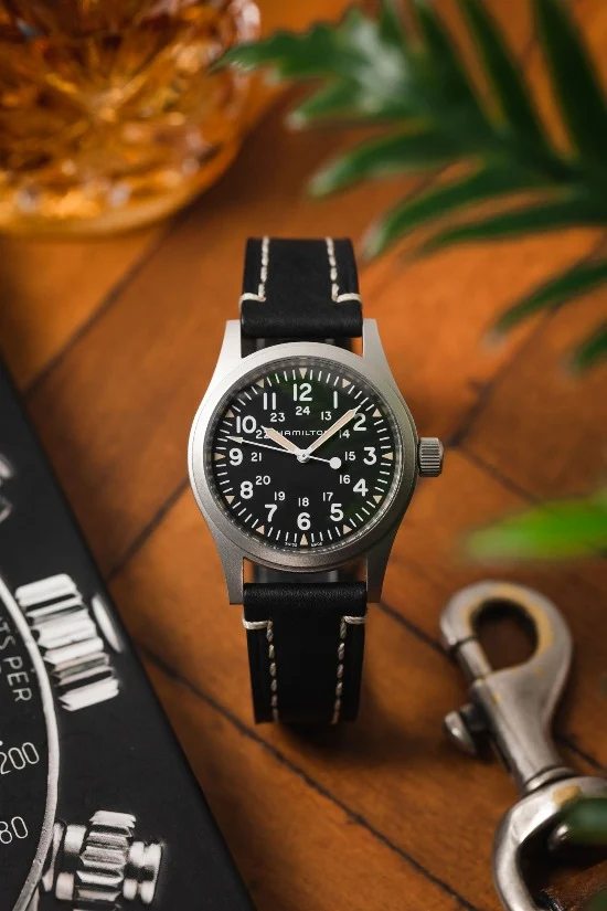 Hirsch LIBERTY Leather Watch Strap in BLACK