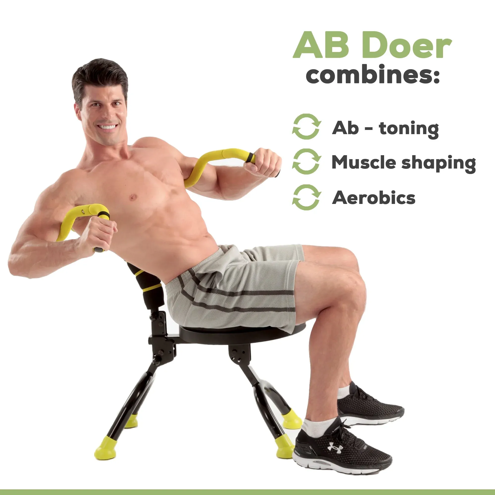 AB Doer 360 Fitness System with 6 Pack Back Roller Provides an Abdominal and Total Body Workout with Aerobics to Burn Calories and Work Muscles Simultaneously.