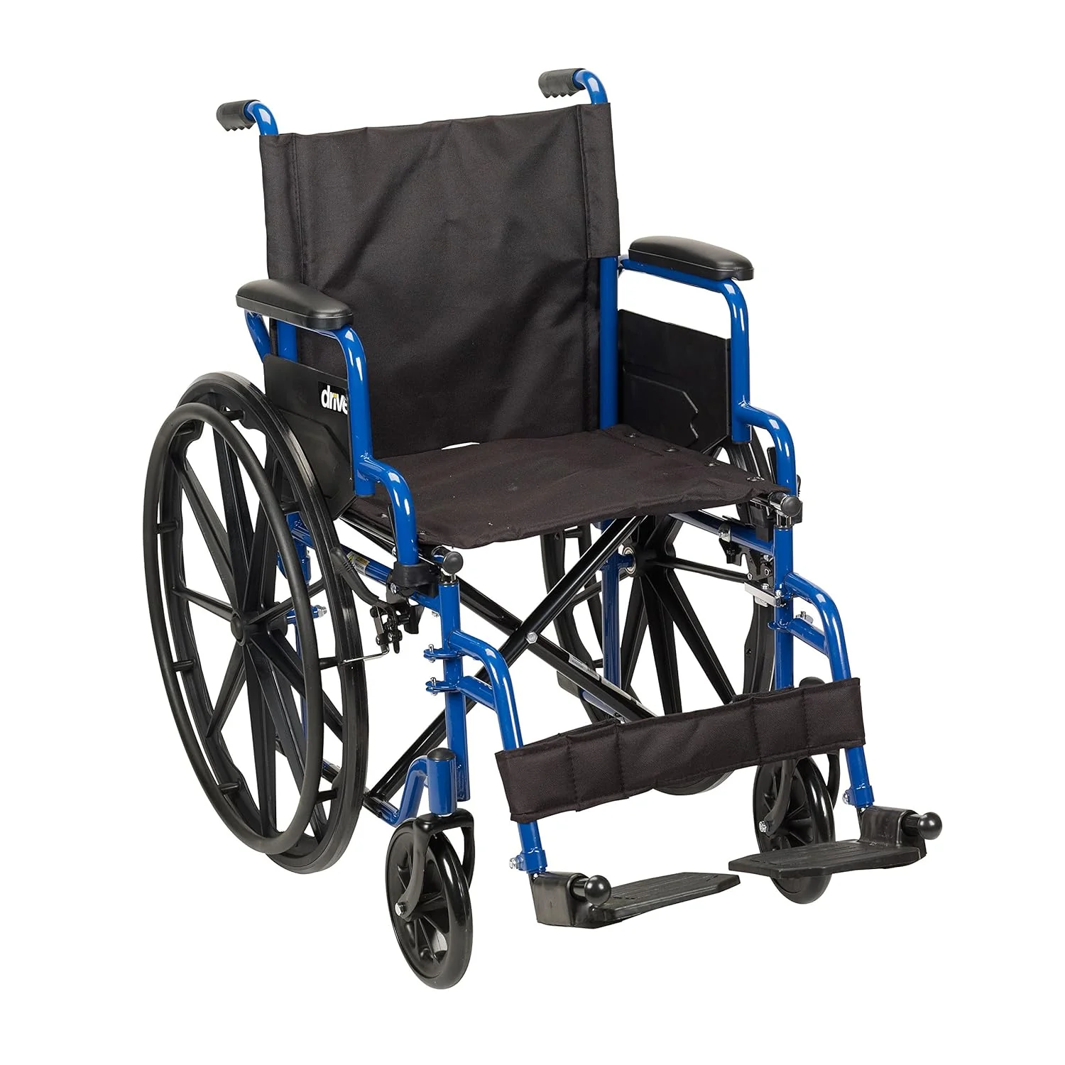 Drive Medical Blue Streak Lightweight Wheelchair - Portable Folding Mobility Aid
